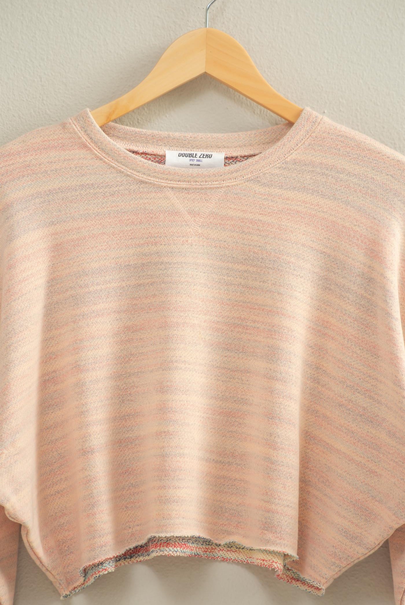 Wholesale Drop-Shoulder Cropped Top Clothing Tops DZ22G906 BLUSH DOUBLE ZERO