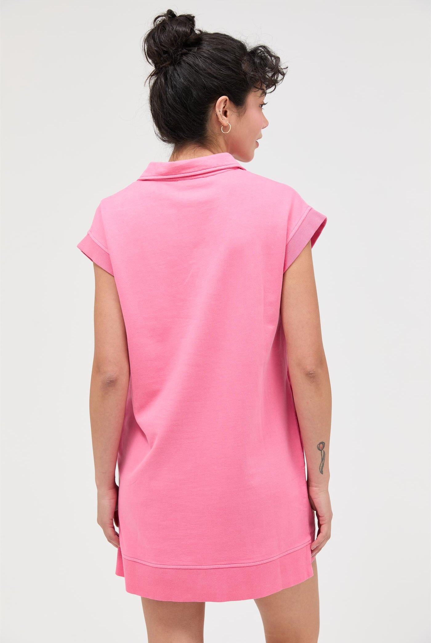 Wholesale Half Zip Up Mock Neck Mini Dress Dresses DZ26A030 TAFFY PINK DOUBLE ZERO