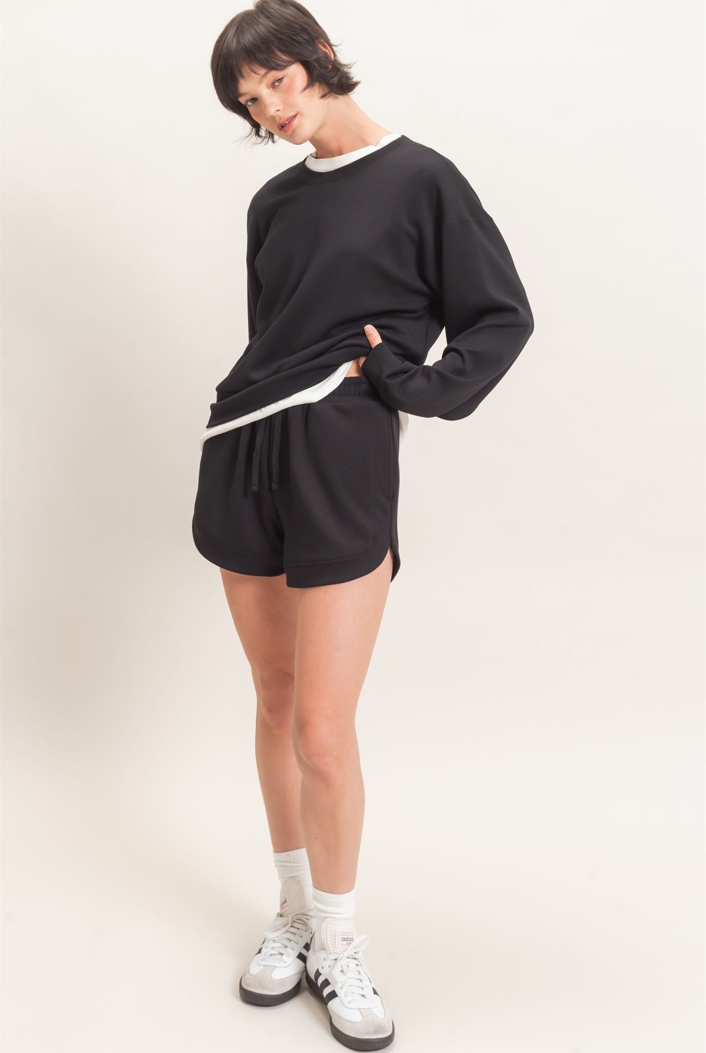Wholesale Crew Neck Sweatshirt Sweatshirts DZ26C966 BLACK DOUBLE ZERO