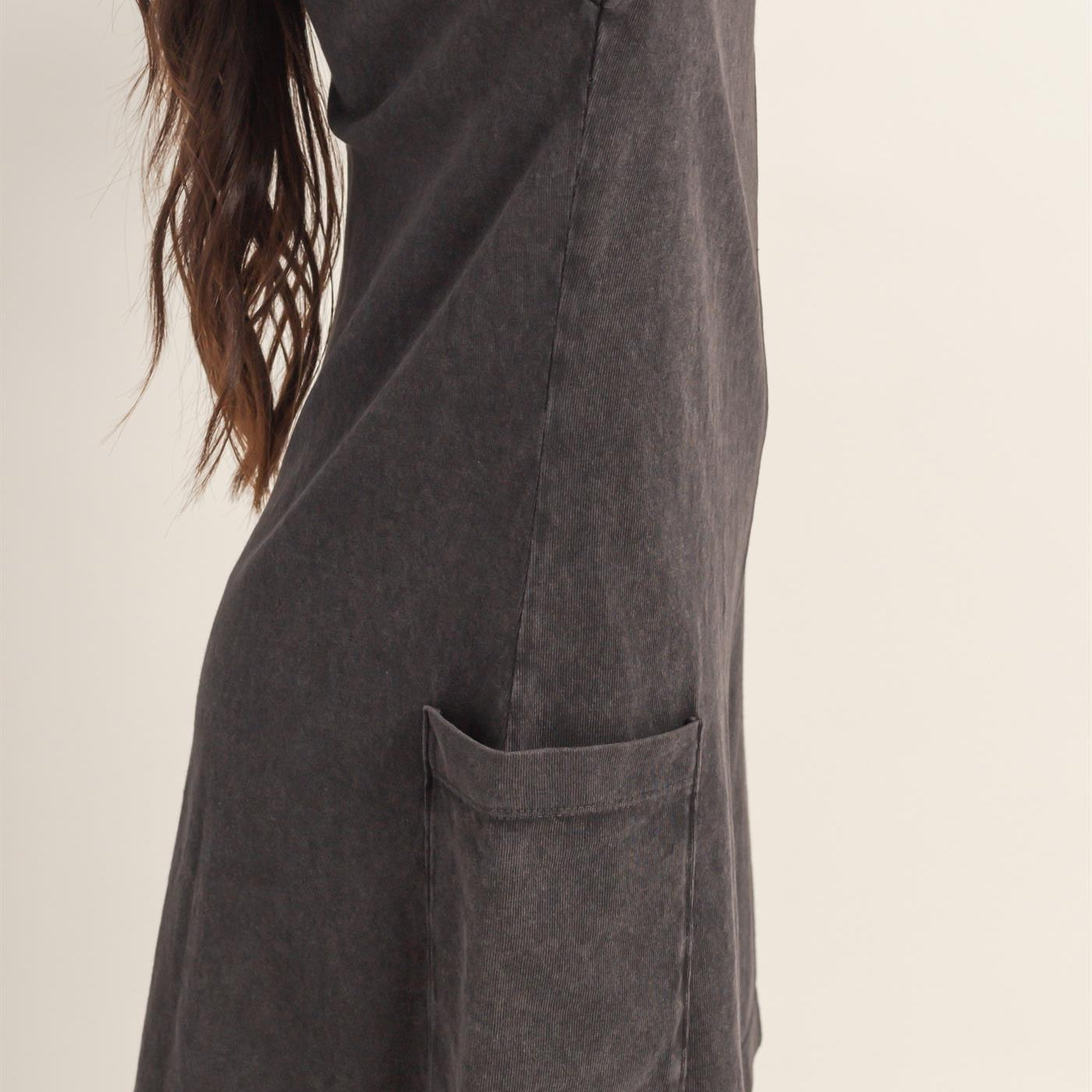 Wholesale Mineral Washed V-Back Romper Clothing DZ26A326 BLACK HYFVE