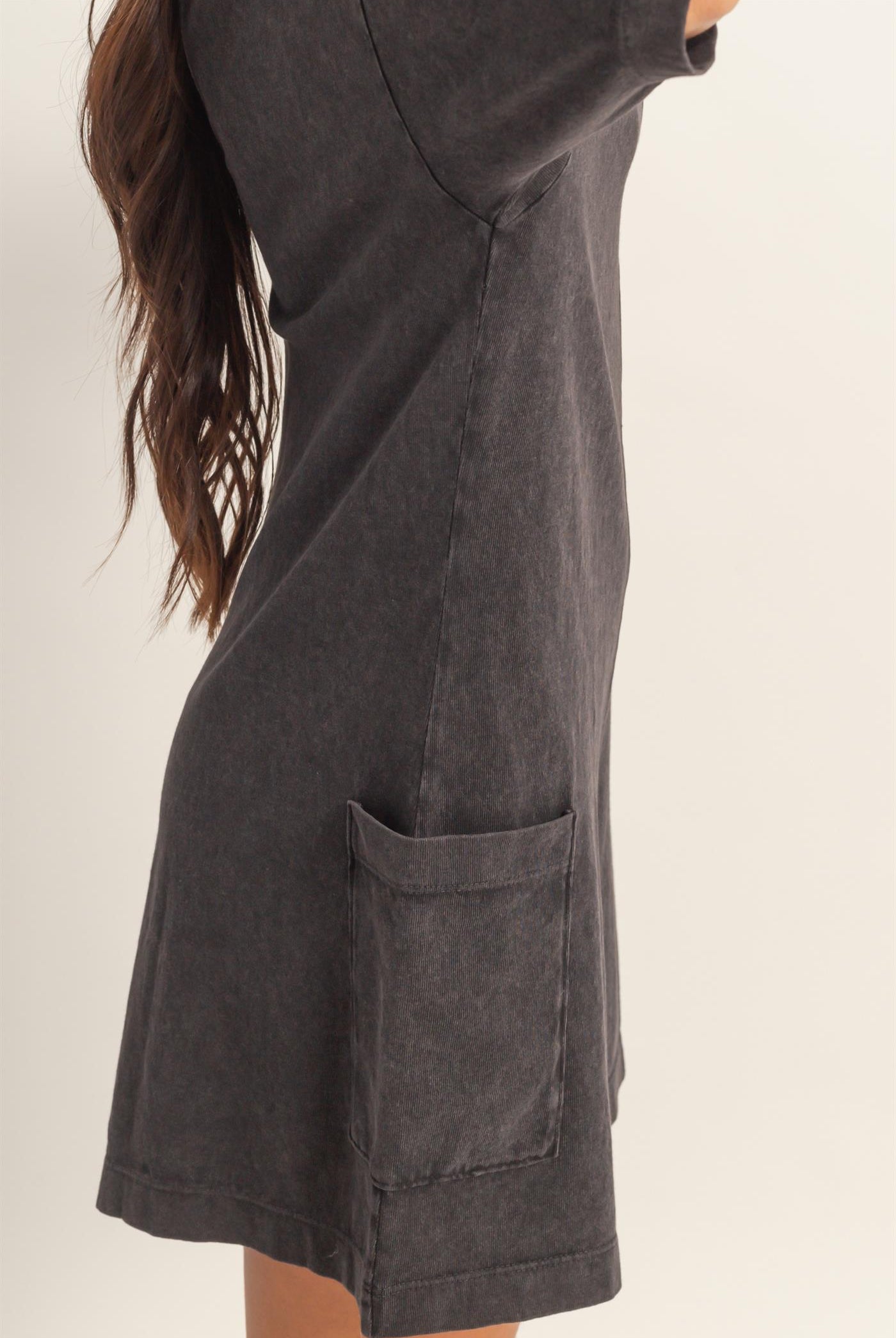 Wholesale Mineral Washed V-Back Romper Clothing DZ26A326 BLACK HYFVE