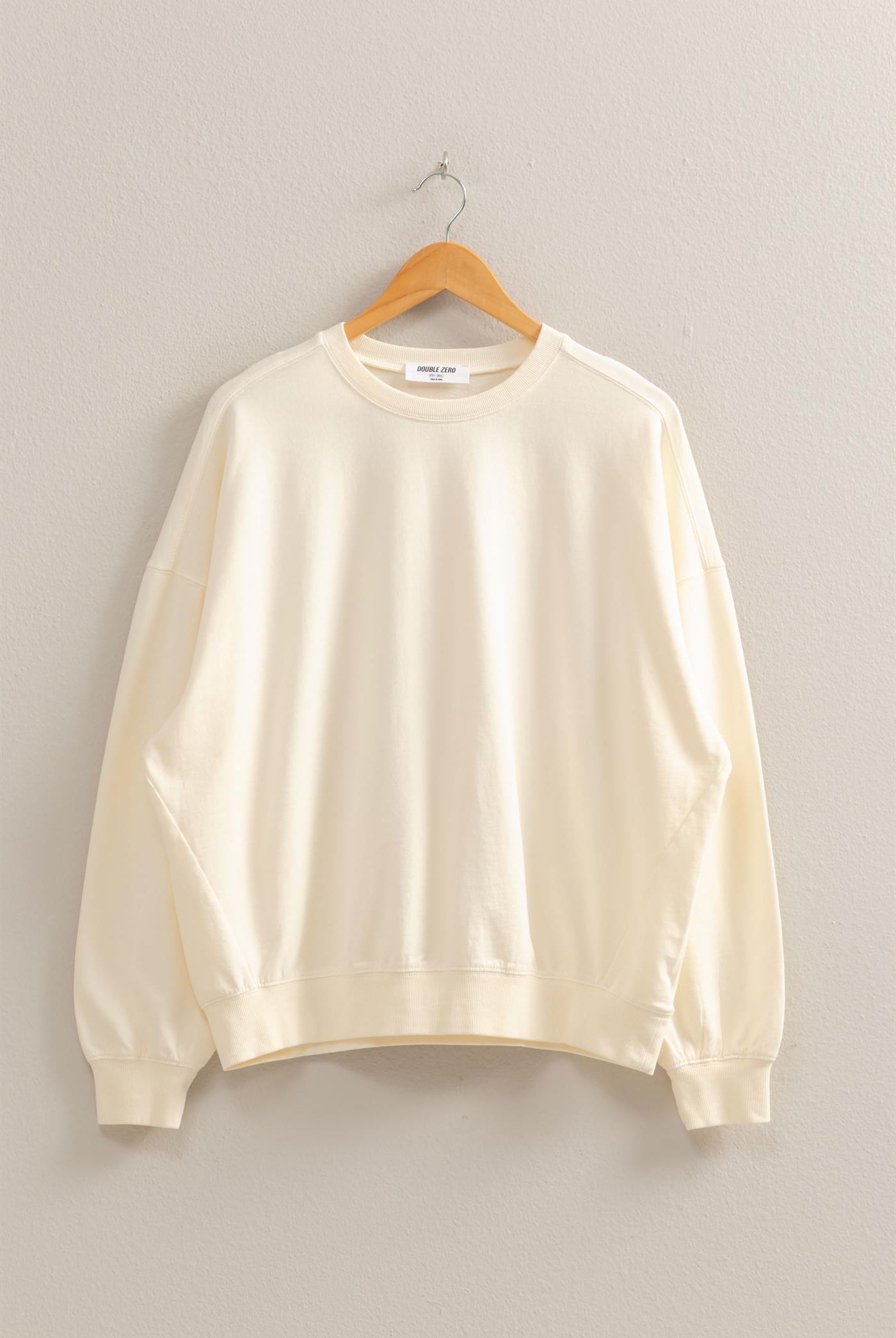 Wholesale Warm Long Sleeve French Terry Sweatshirt Sweatshirts DZ25C733 CREAM HYFVE