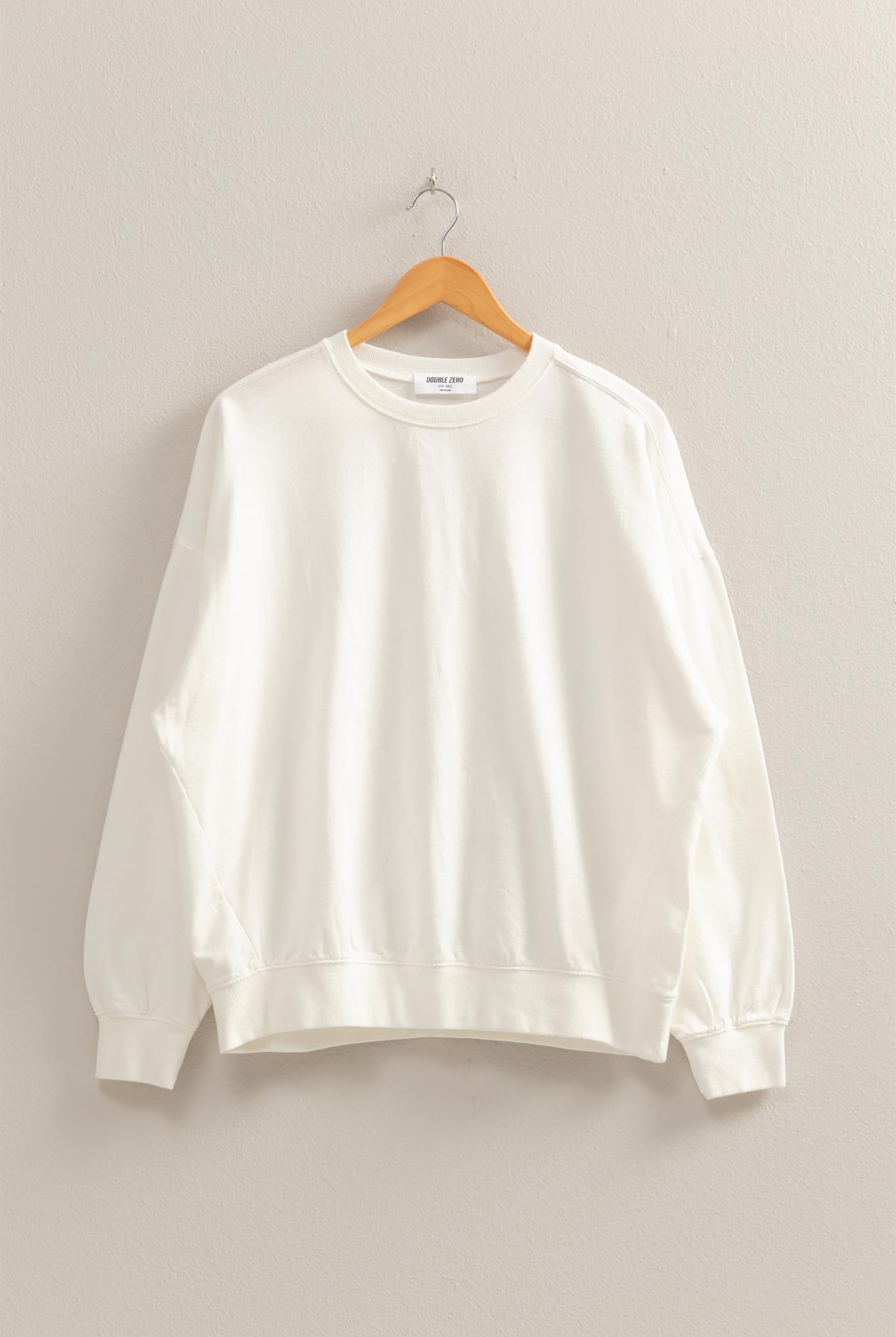Wholesale Warm Long Sleeve French Terry Sweatshirt Sweatshirts DZ25C733 WHITE HYFVE