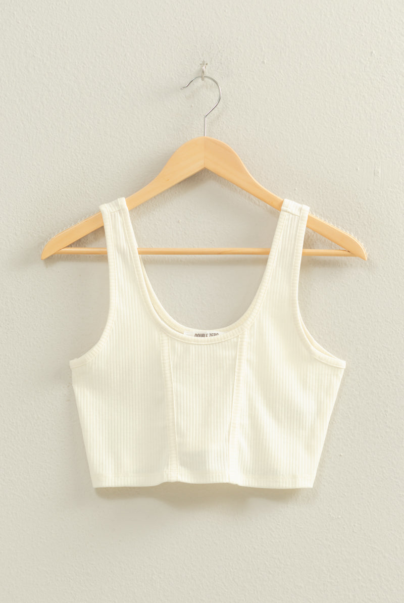 Wholesale Cropped Ribbed Tank Top Clothing Tops DZ22E144 FRENCH VANILLA DOUBLE ZERO