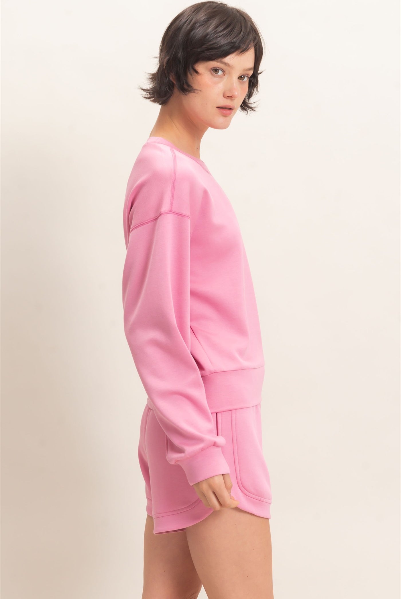 Wholesale Crew Neck Sweatshirt Sweatshirts DZ26C966 PINK DOUBLE ZERO