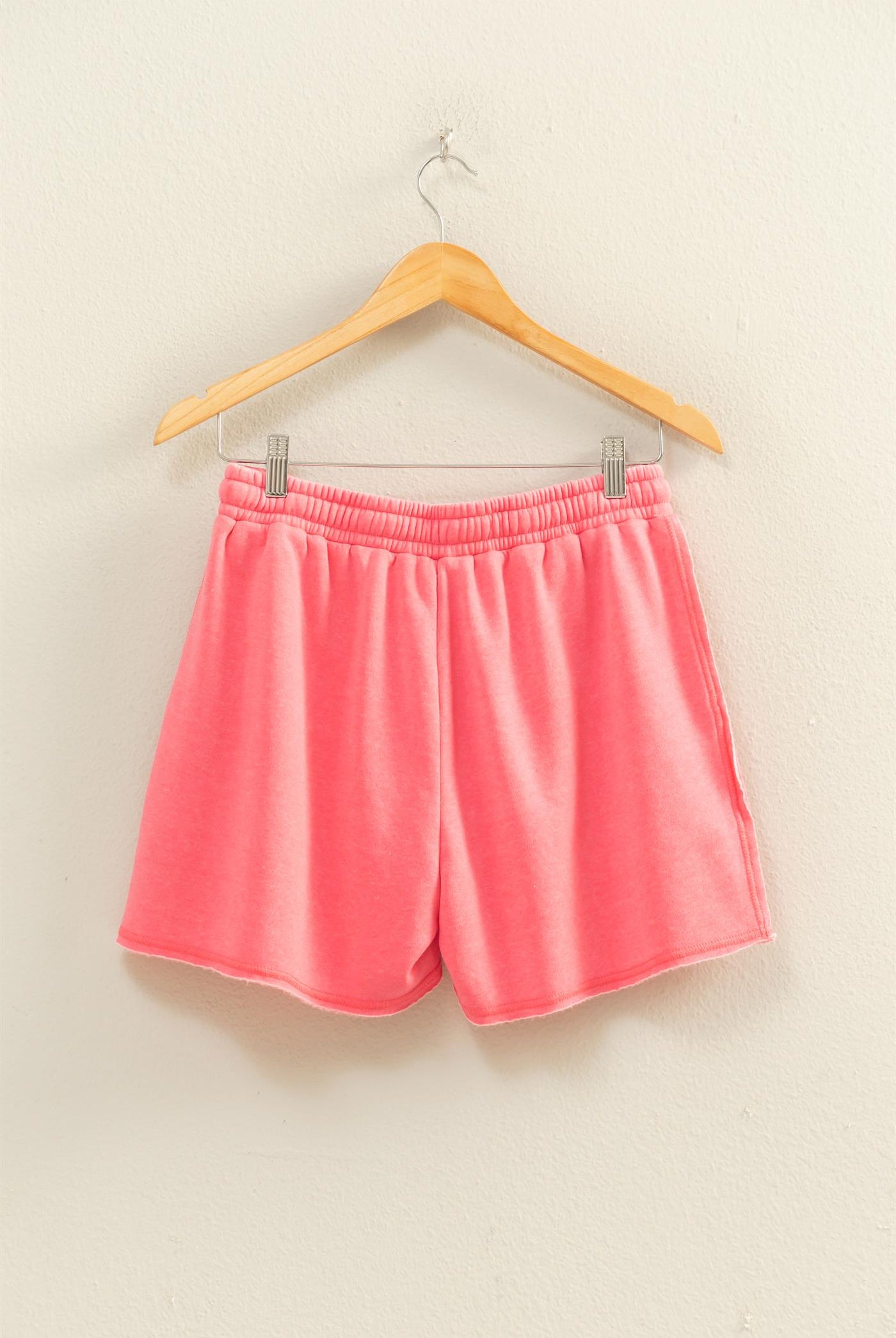 Wholesale Drawstring Burnout French Terry Shorts Shorts DZ26A328 TAFFY PINK DOUBLE ZERO