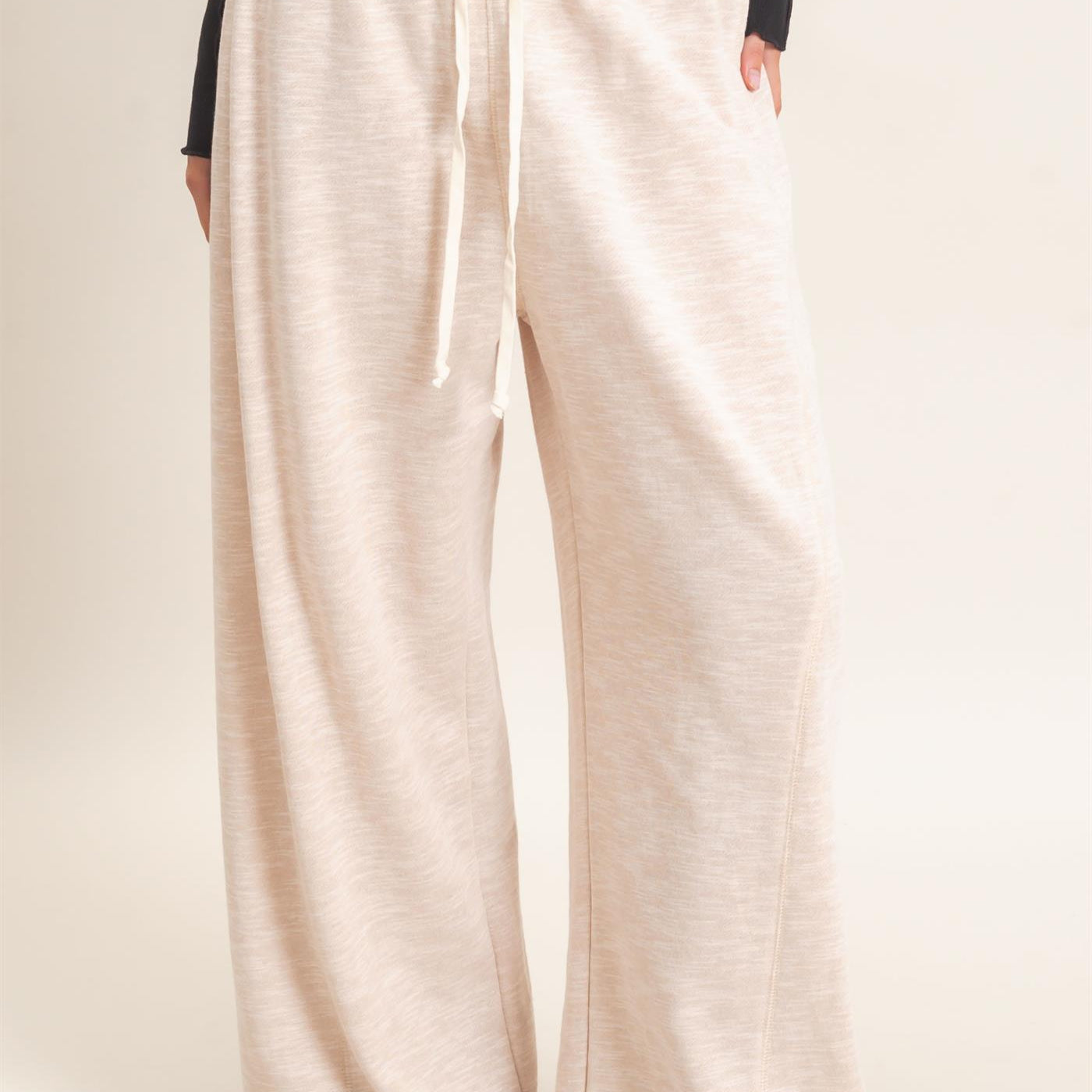 Wholesale Striped Waist Drawstring Pants Pants HF26E558 OATMEAL HYFVE