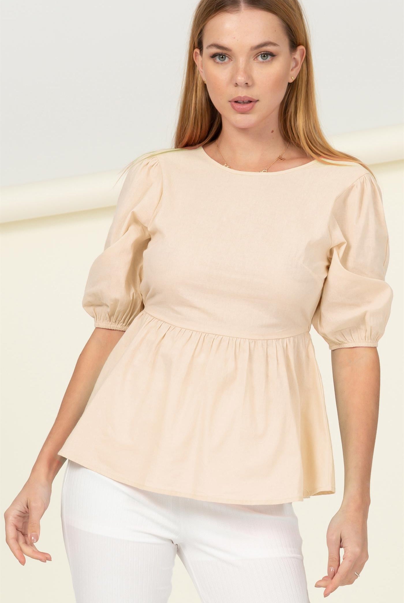 Wholesale Backless Top Clothing Tops HF22C707 SAND HYFVE