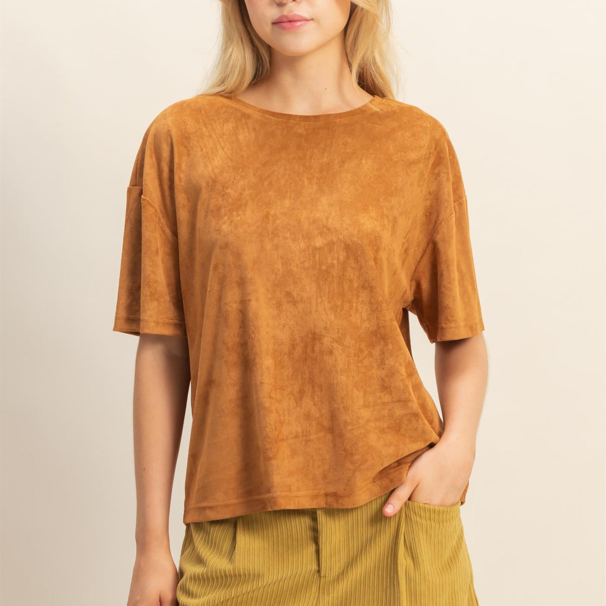 HYFVE Collared Neck Short Sleeve Crop Shirt main image 1