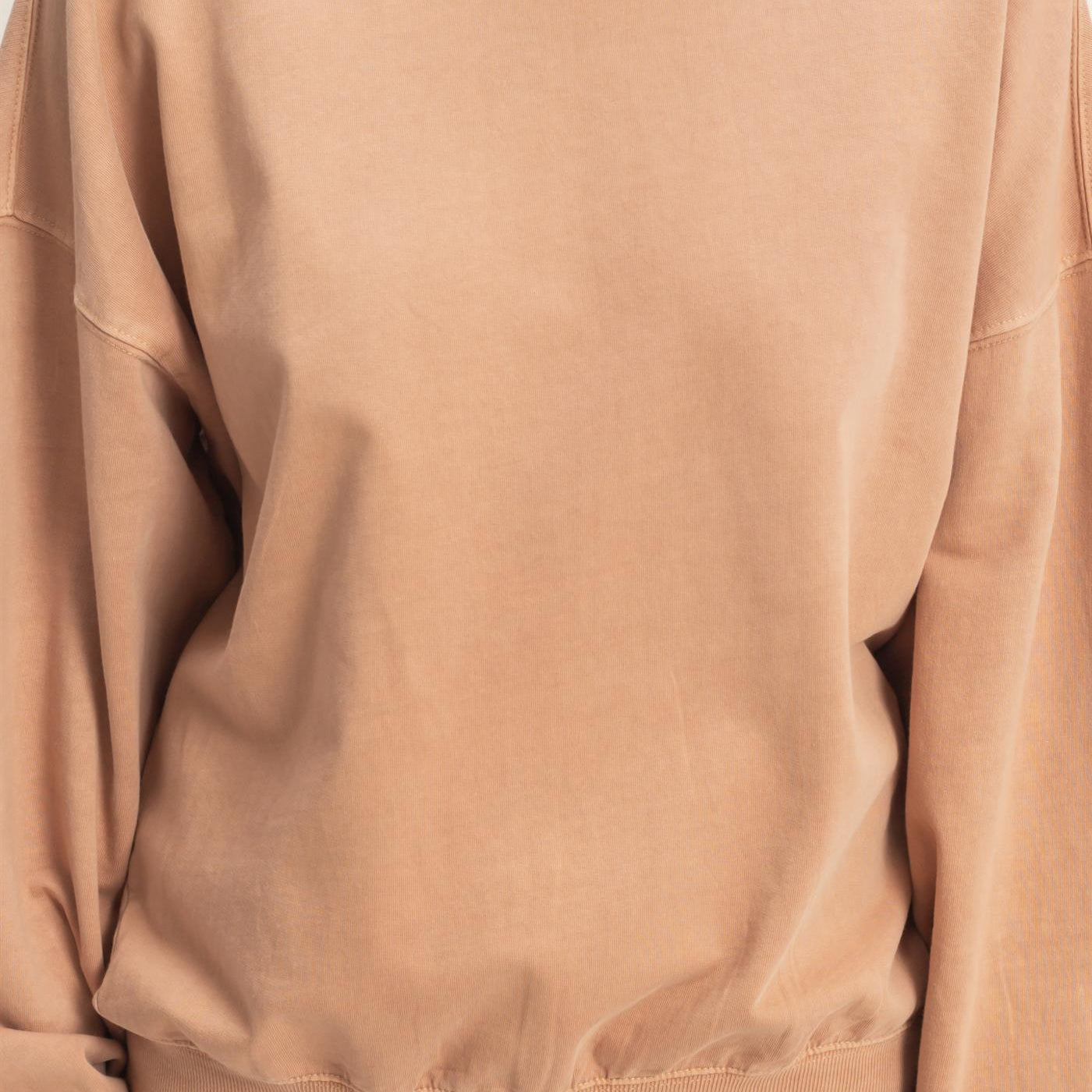 Wholesale Ribbed Crew Neck Sweatshirt Sweatshirts DZ26A265 DARK TAUPE DOUBLE ZERO