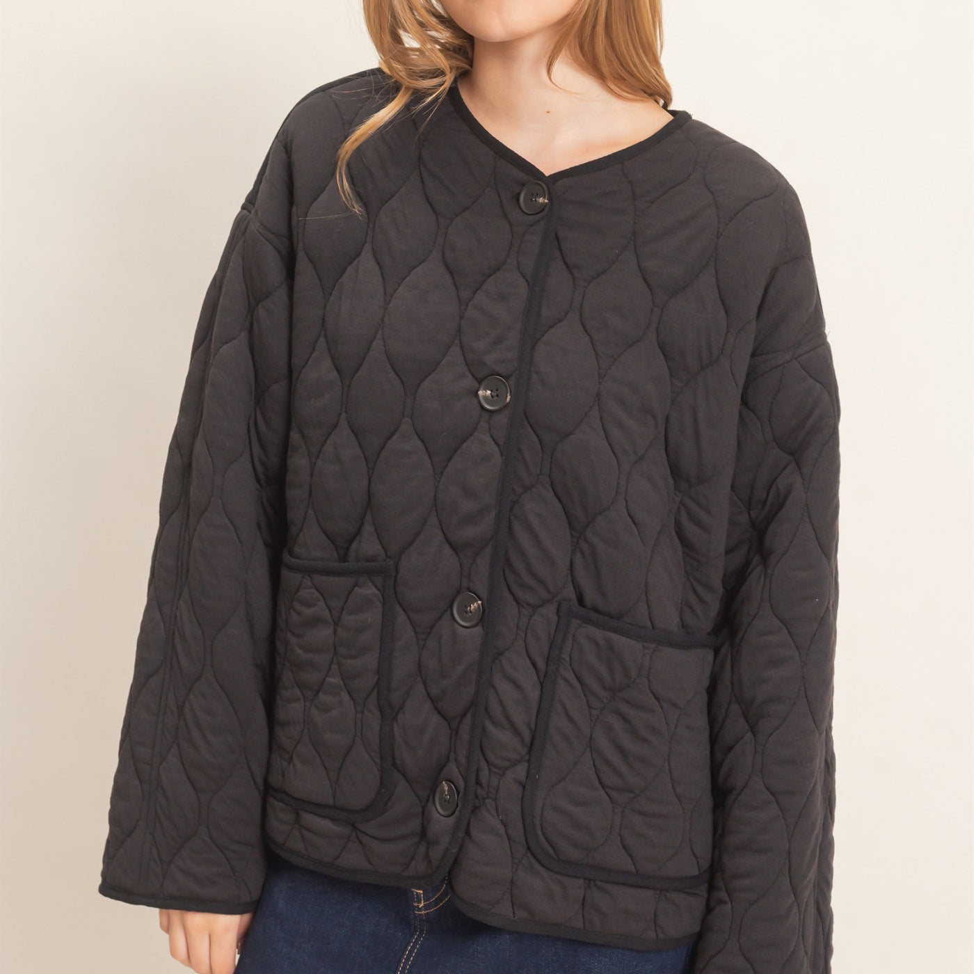 Wholesale Diamond Quilted Jacket Coats & Jackets HF26E370 BLACK HYFVE