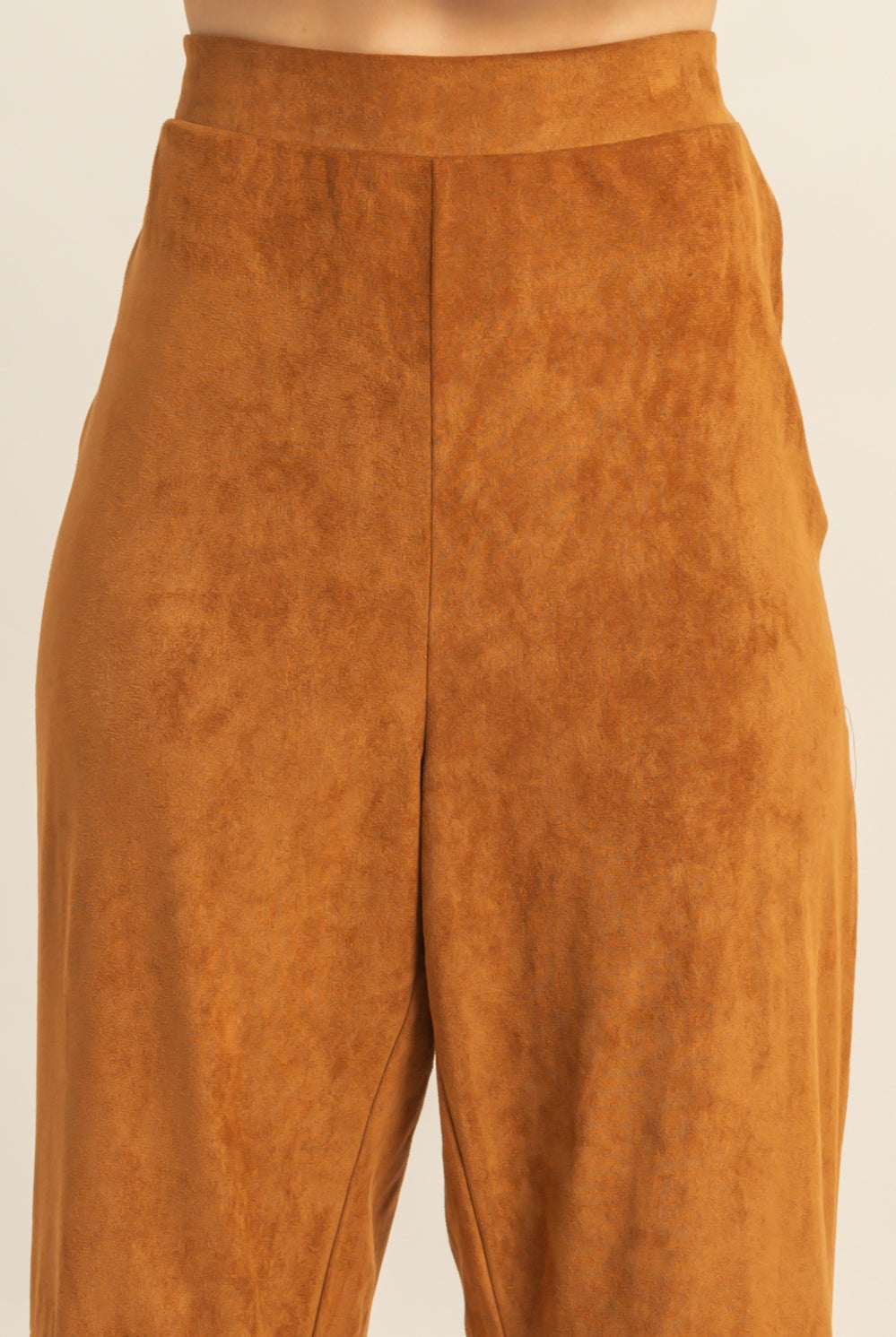 Wholesale Suede Wide-Leg Pants With Tailored Fit Pants HF26A592 CAMEL HYFVE