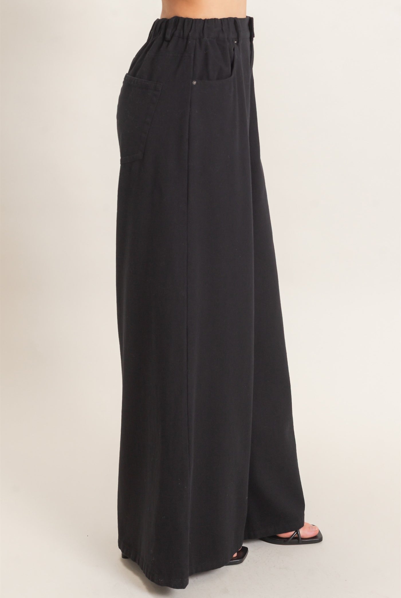 Wholesale Wide-Leg High-Rise Pants Pants HF26F222-D BLACK HYFVE
