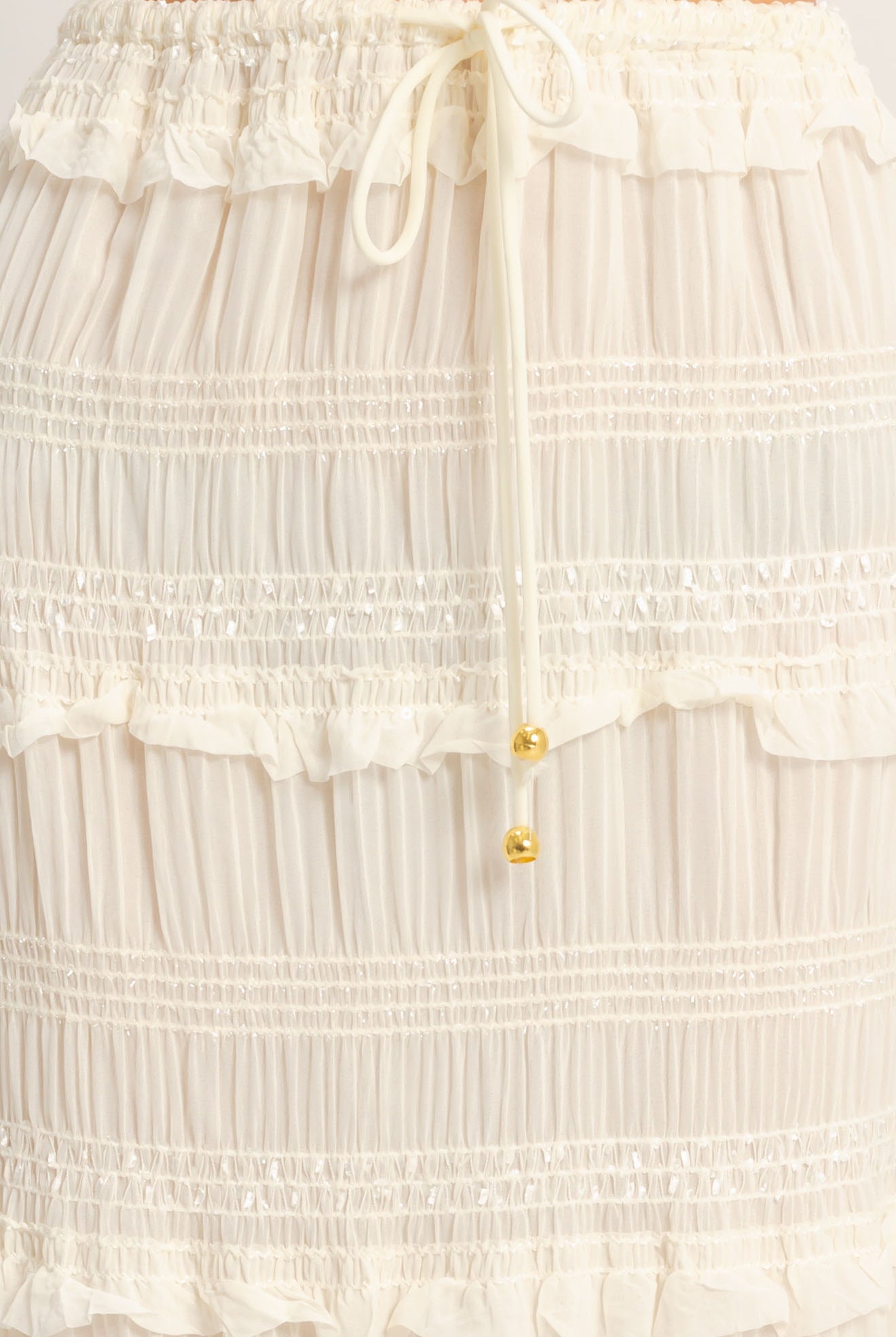 Wholesale Tiered Ruffle Midi Skirt Skirts HF25E833 CREAM HYFVE