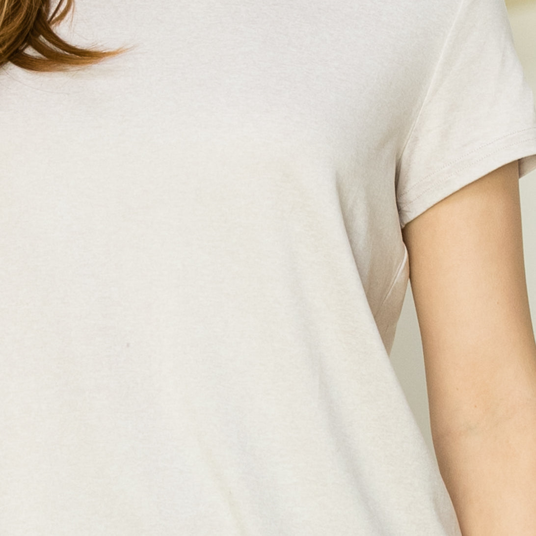 Wholesale All Yours Short Sleeve Open Back Tee Clothing Tops DZ22E576 PASTEL VIOLET DOUBLE ZERO