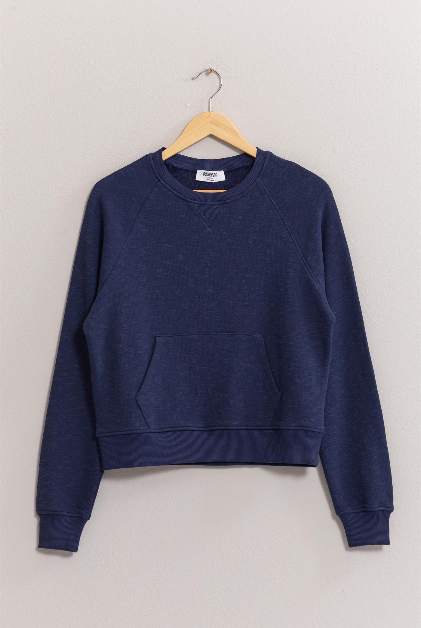Wholesale Raglan Sleeve Pocket Sweatshirt Sweatshirts DZ24F992 DARK NIGHT DOUBLE ZERO