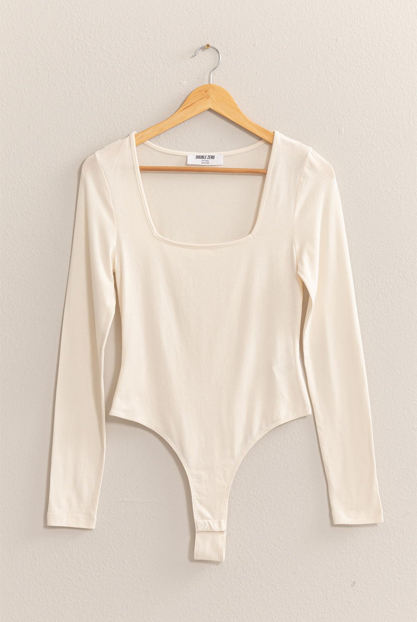 Wholesale Square Neck Long Sleeve Bodysuit Bodysuits DZ24E767 CREAM DOUBLE ZERO