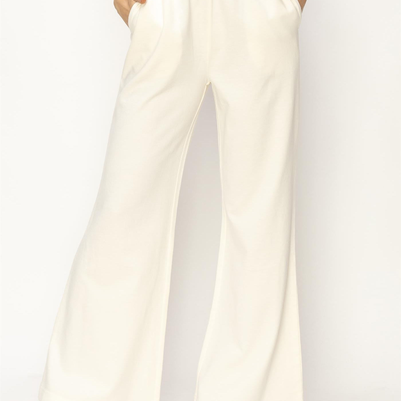 Wholesale High Waist Flare Pants Pants DZ24C346-D CREAM DOUBLE ZERO