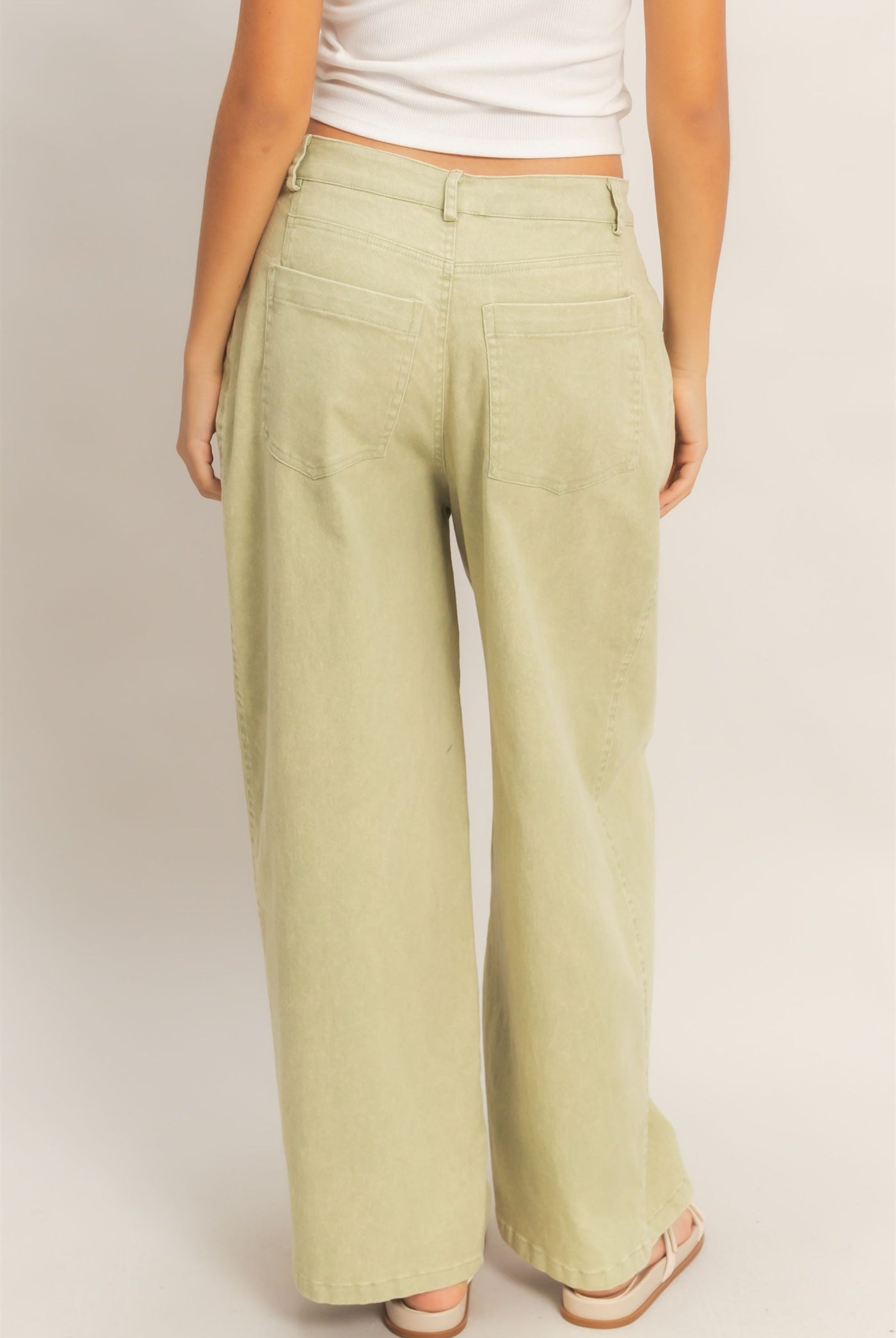 Wholesale Drawstring Wide-Leg Pants Pants HF26A393 L.OLIVE HYFVE