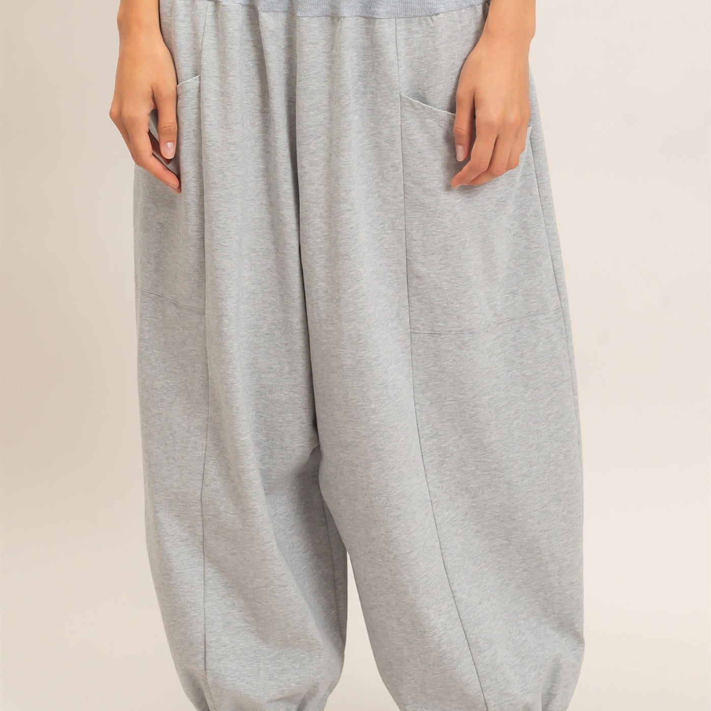 Wholesale Elastic Waistband Jogger Pants Joggers HF26F295 HEATHER GRAY HYFVE