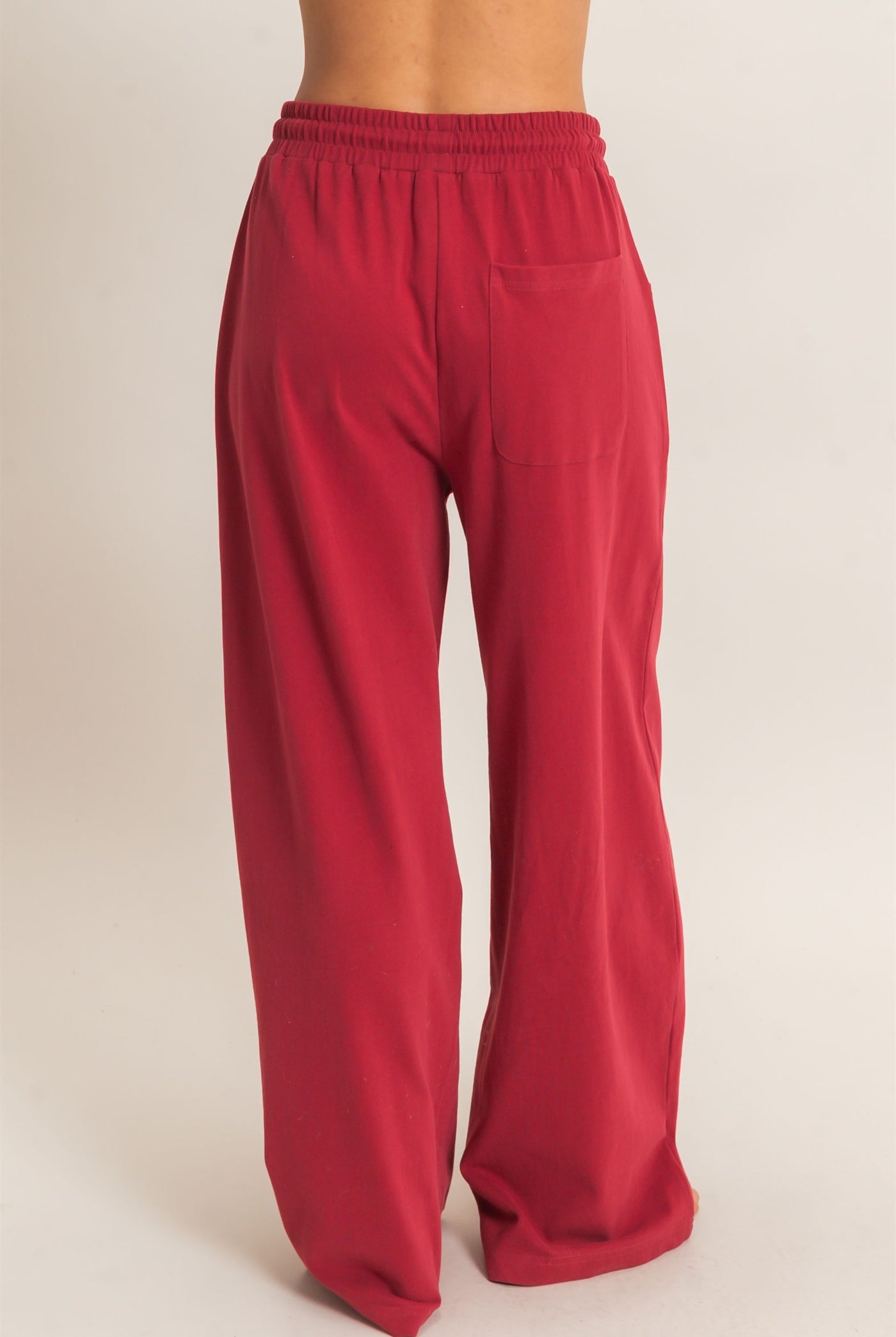 Wholesale Washed Barrel Sweatpants Pants DZ26E379 DARK RED DOUBLE ZERO