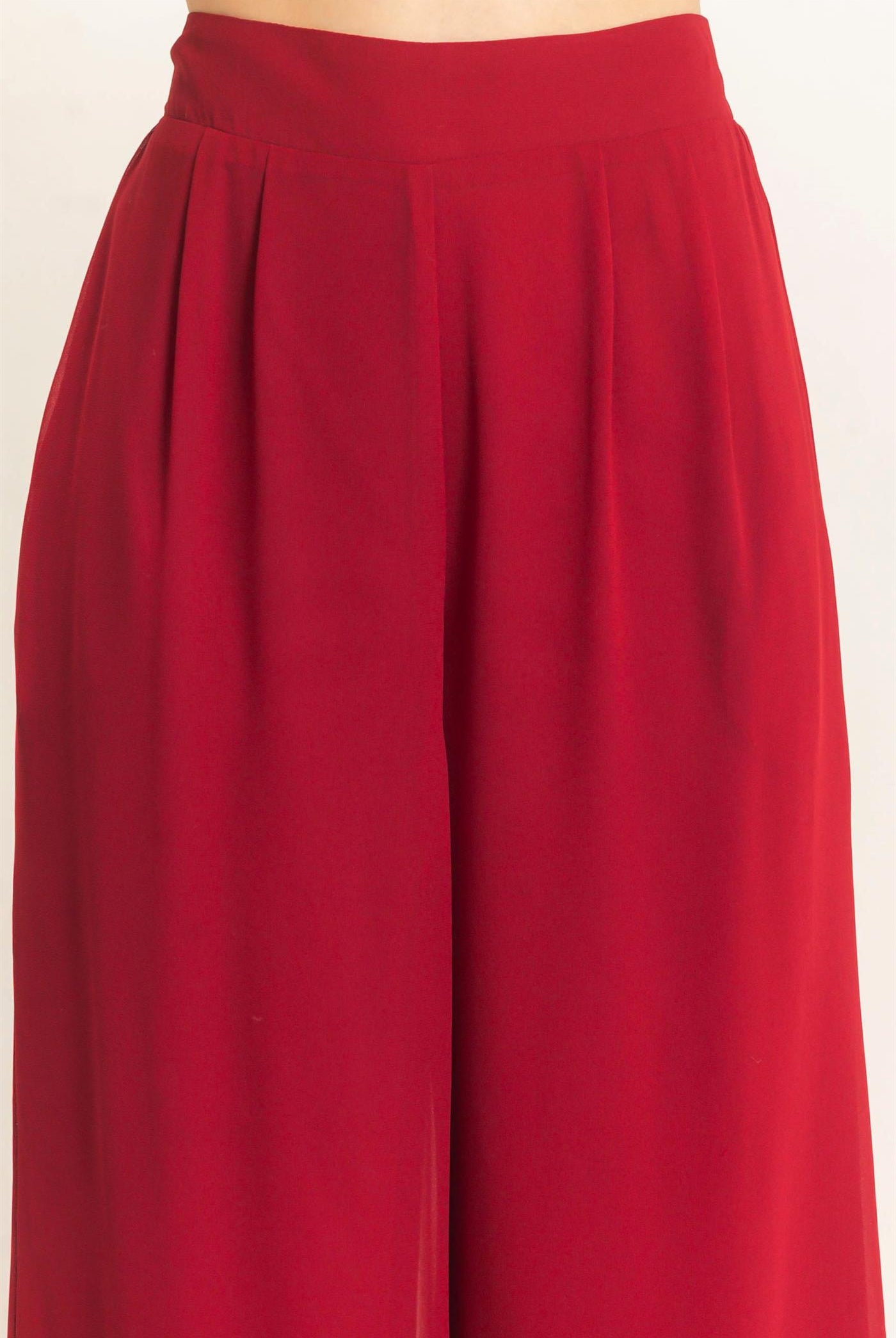 Wholesale Wide-Leg High Waist Pants Pants HF26F068-D BURGUNDY HYFVE