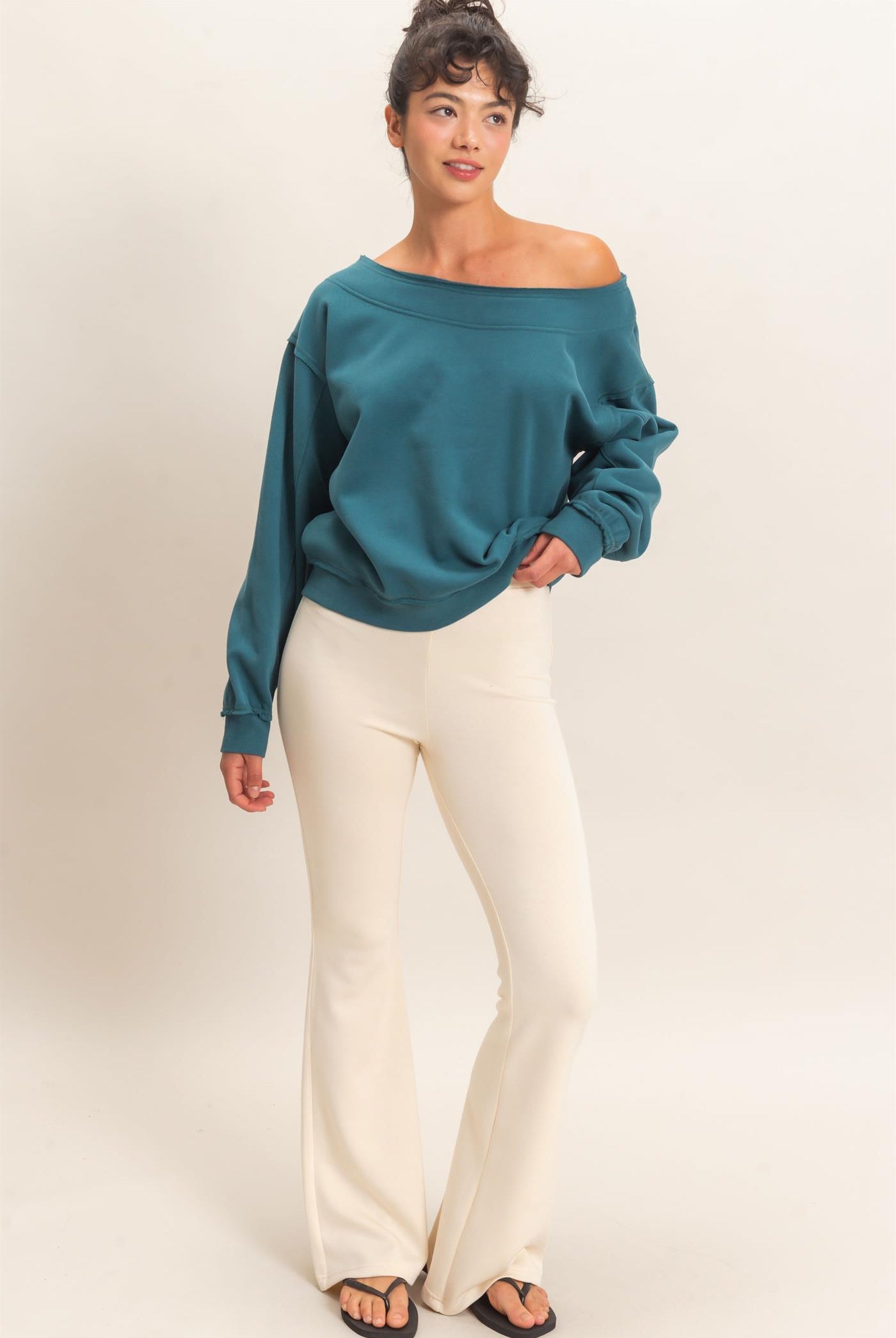 Wholesale Flared Elastic Waist Pants Pants DZ26E393 ALPACA DOUBLE ZERO