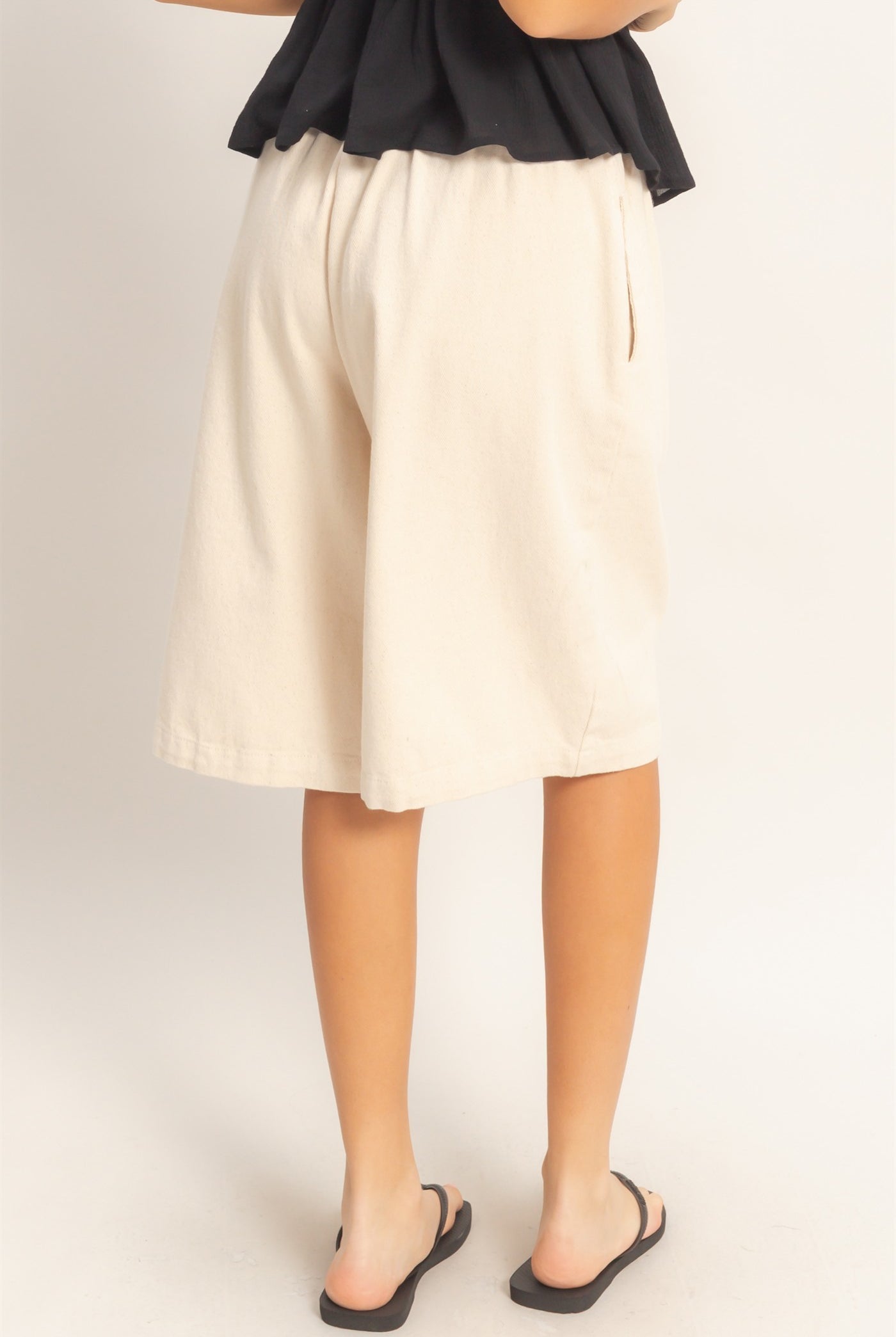 Wholesale Elastic Waistband Shorts Shorts HF26E445 OATMEAL HYFVE