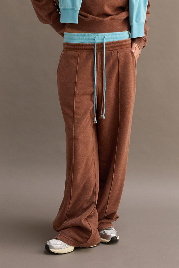 High-Waist Drawstring Pintuck Pants