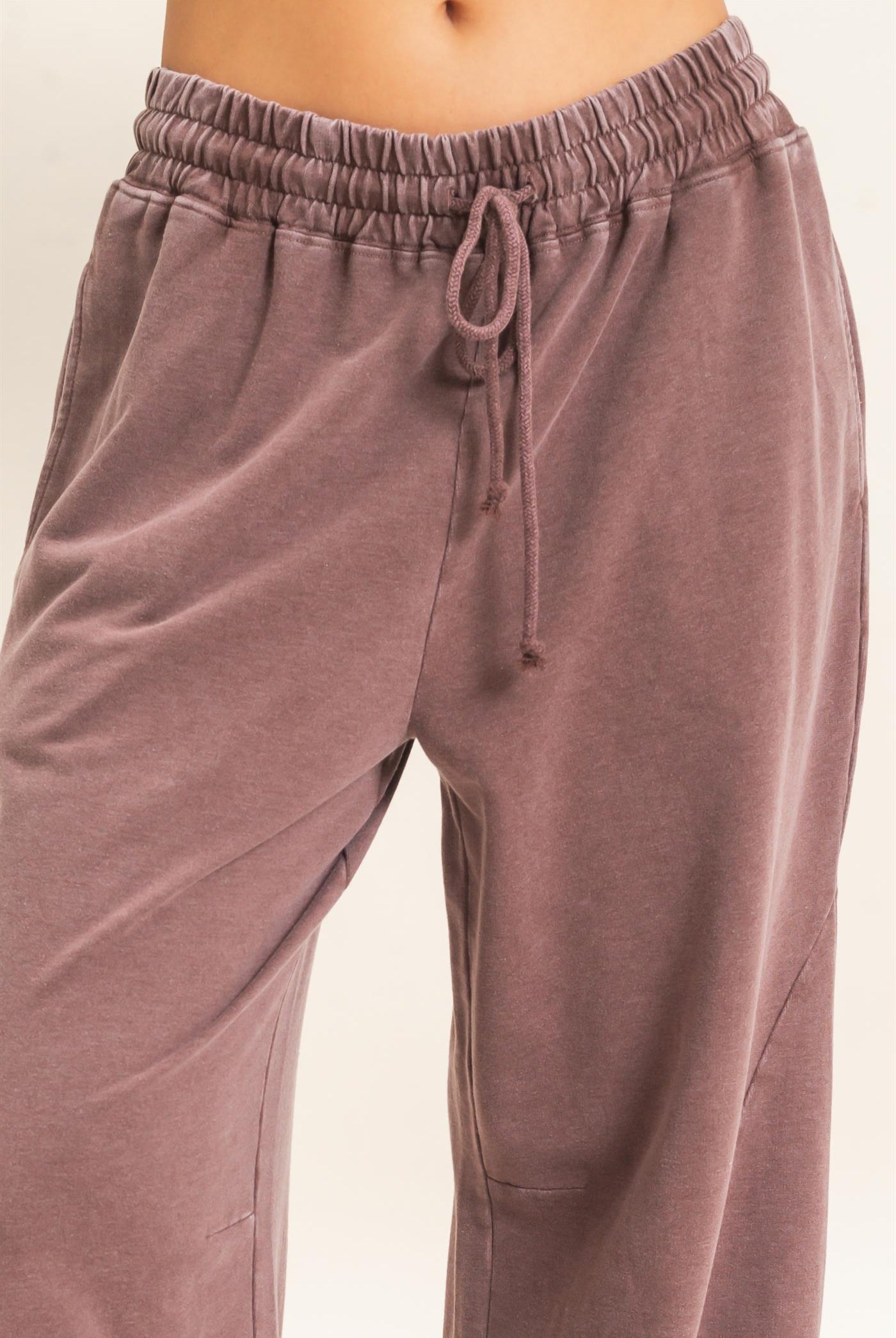 Wholesale Mineral Washed Wide Leg Pants Pants DZ26F082 DARK BROWN DOUBLE ZERO
