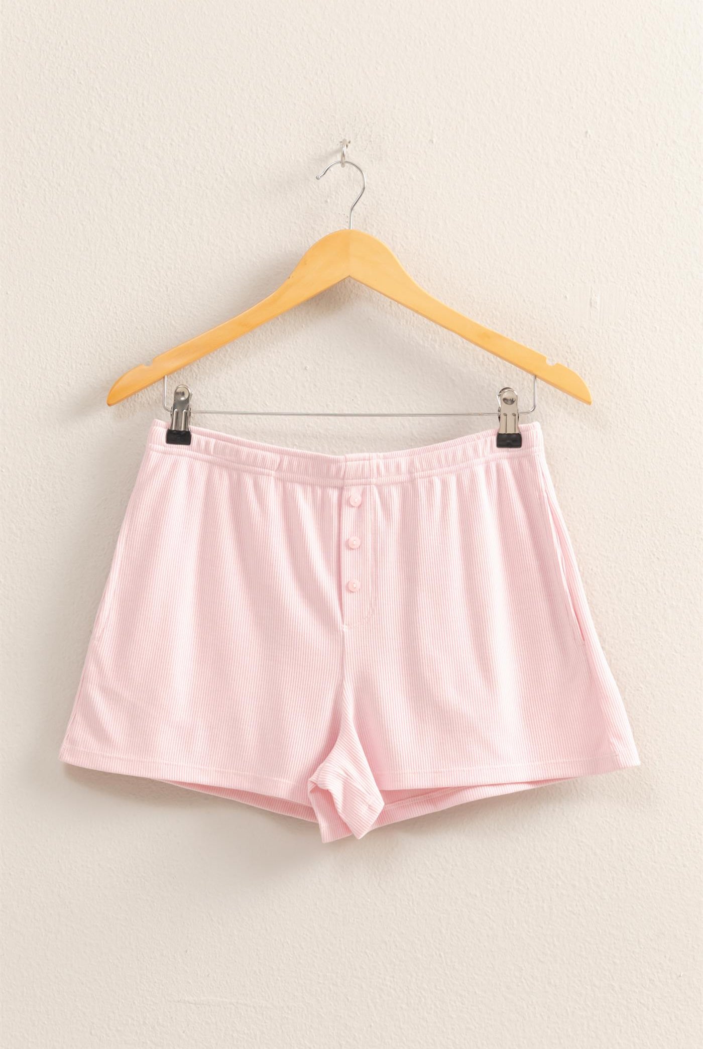 Wholesale High Waist Button Detail Flowy Shorts Shorts DZ25A934 SOFT PINK DOUBLE ZERO