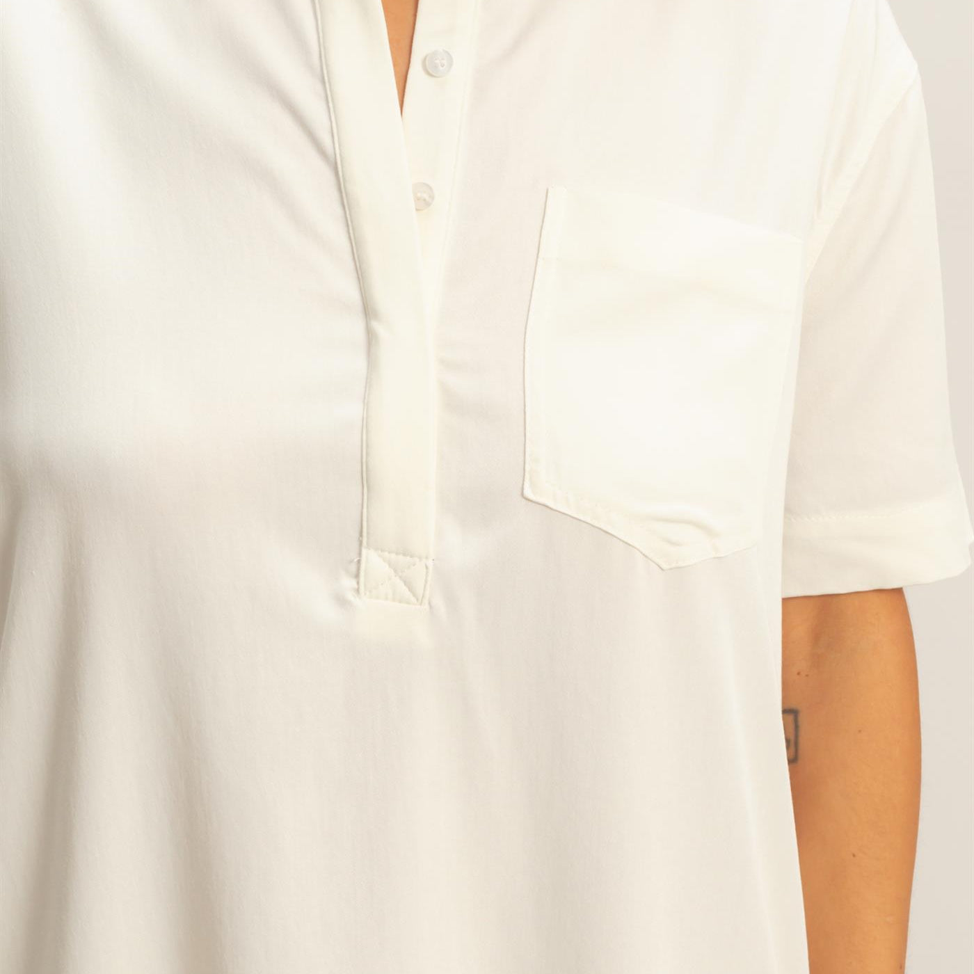 Wholesale Collared Shirt Dress Dresses HF26E427-D OFF WHIHTE HYFVE