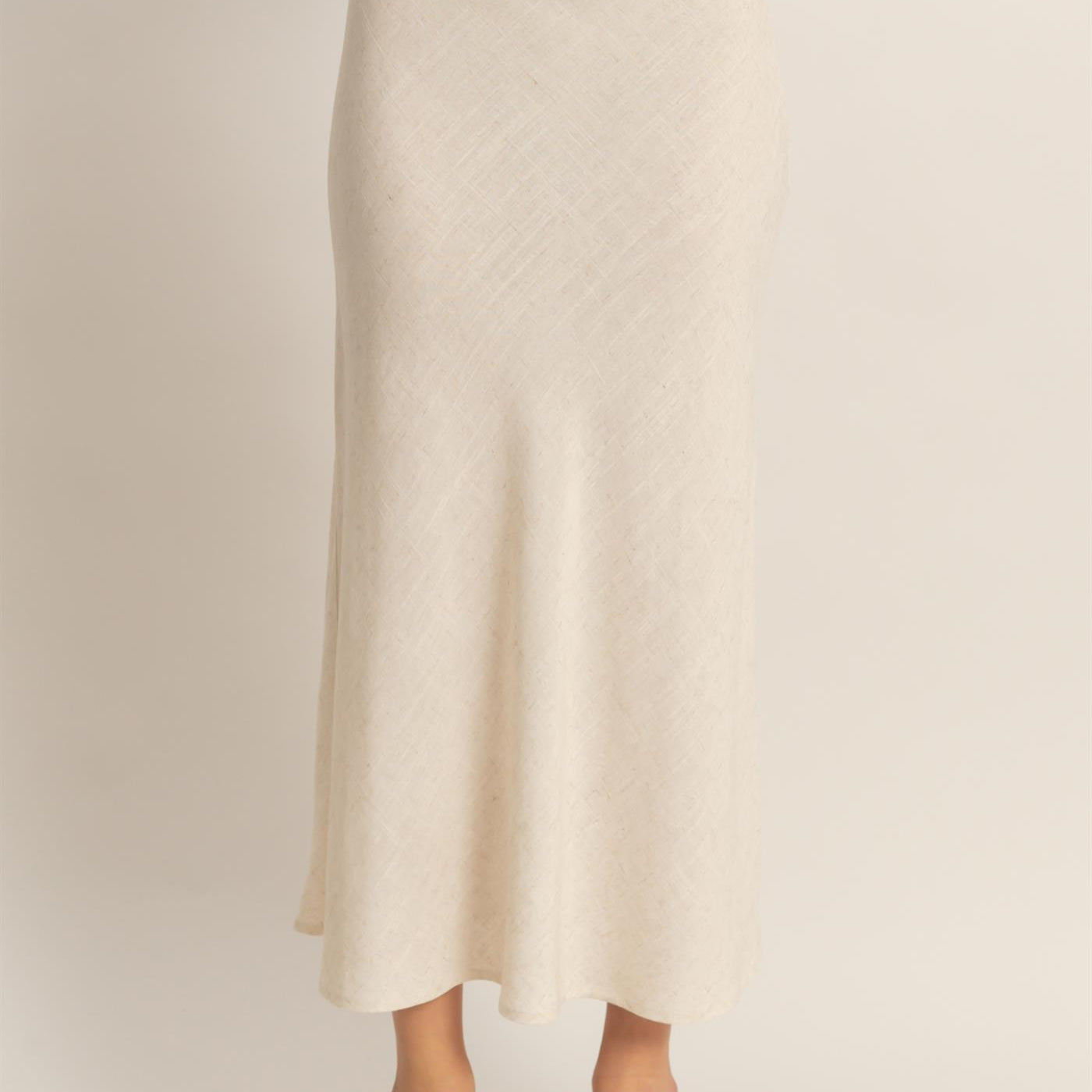 Wholesale Maxi Skirt With Elastic Waistband Skirts HF26A473-D OATMEAL HYFVE