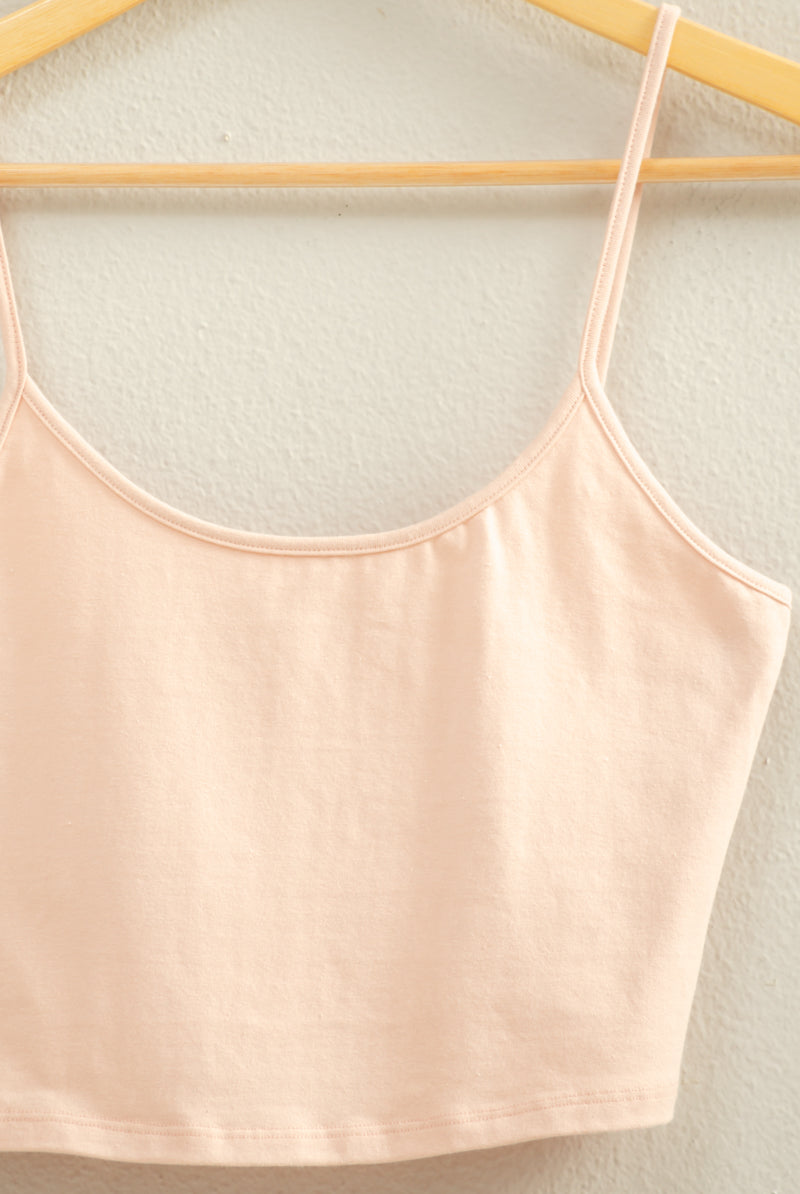 Wholesale Basic Cropped Cami Top Clothing Tops DZ22C818 PASTEL PINK DOUBLE ZERO
