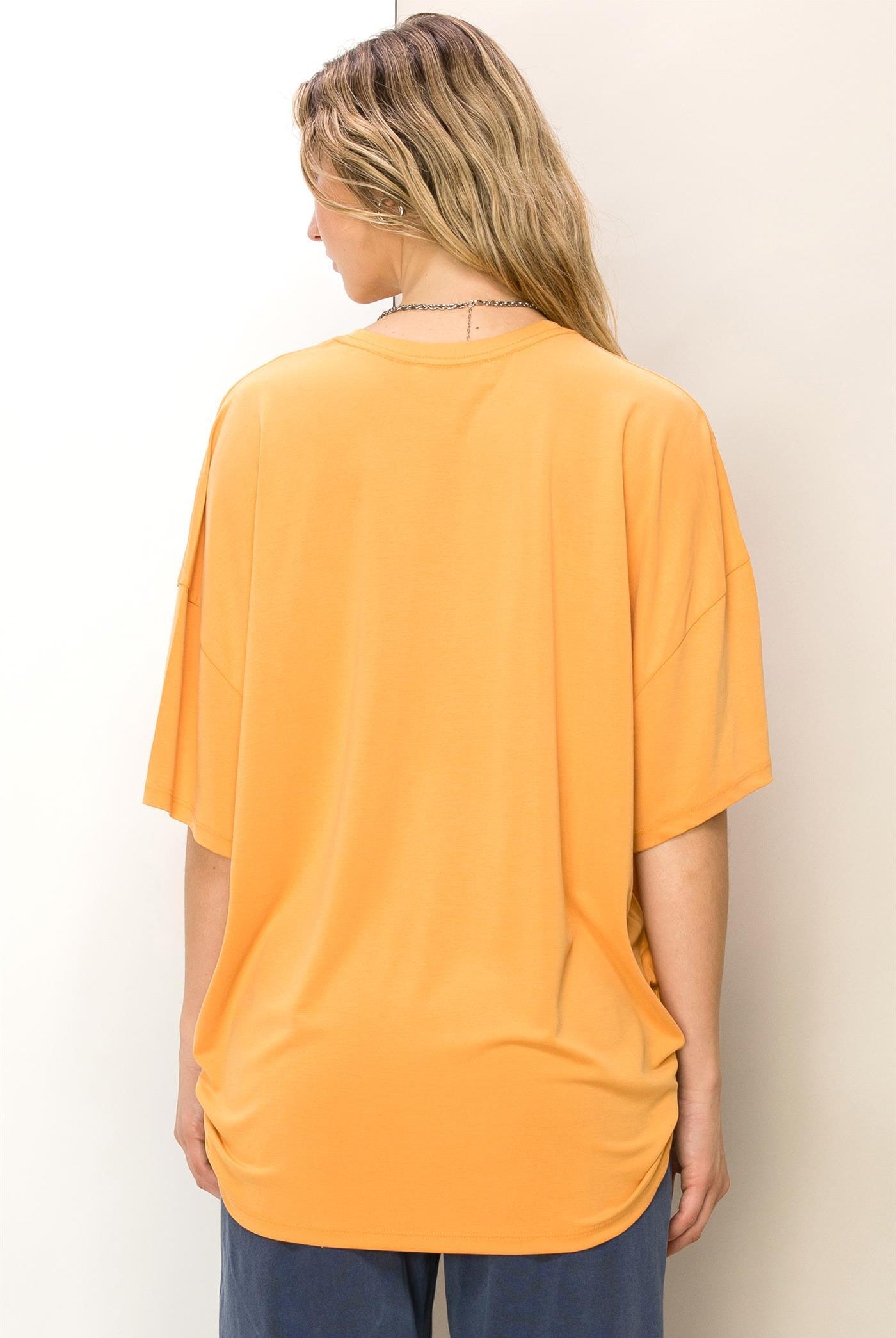 Wholesale Oversized T-Shirt Clothing Tops DZ23A960 CARAMEL DOUBLE ZERO
