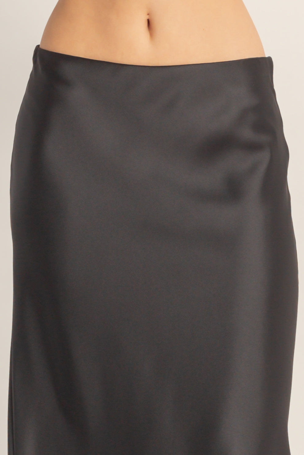 Wholesale Satin Midi Skirt Skirts DZ26A050 BLACK DOUBLE ZERO