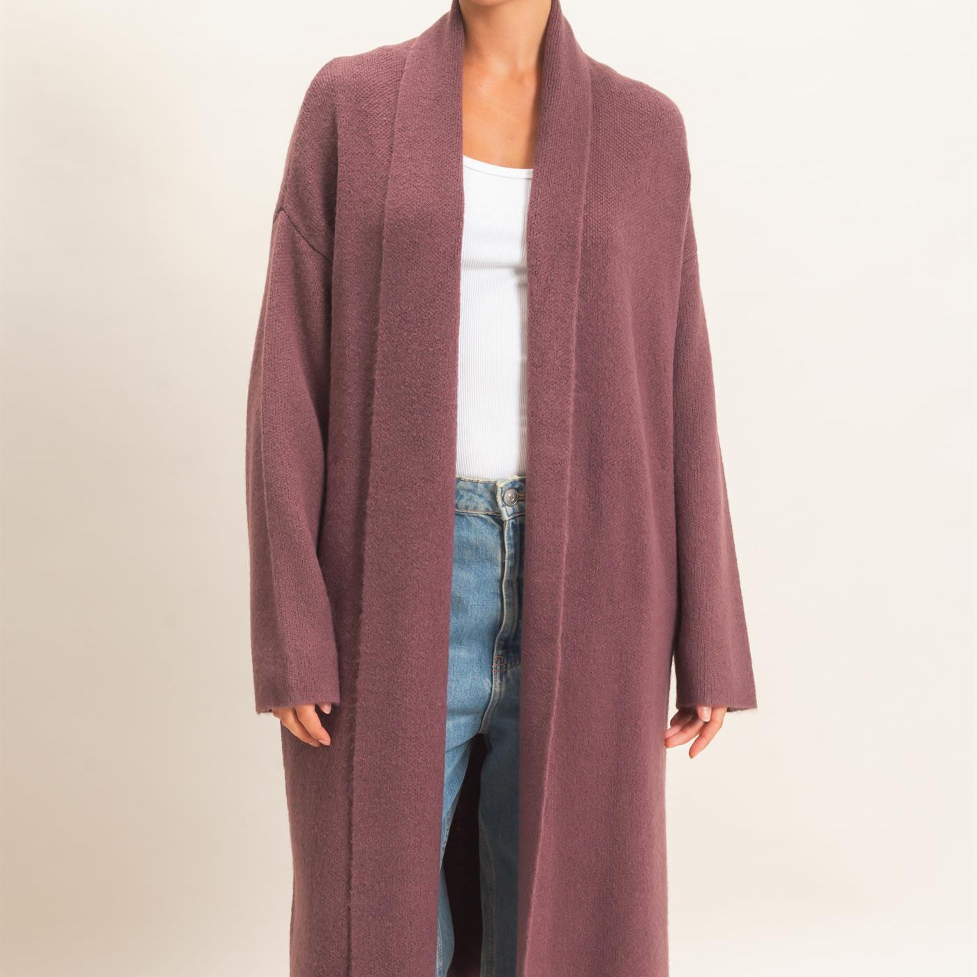 Wholesale Duster Cardigan Sweaters DZ26E267 COCOA DOUBLE ZERO