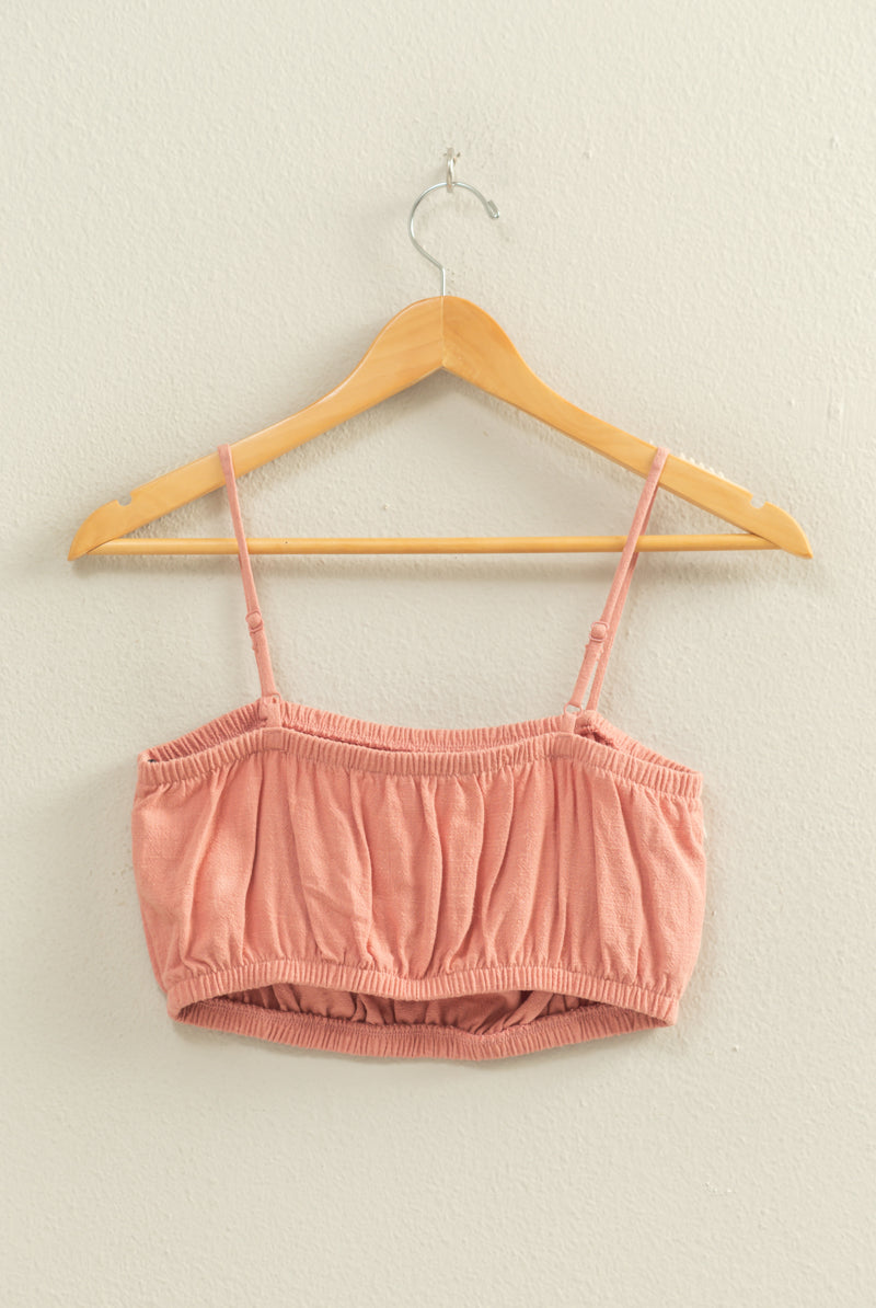 Wholesale Cami Bandeau Crop Top Clothing Tops DZ22C556 TEAK ROSE DOUBLE ZERO