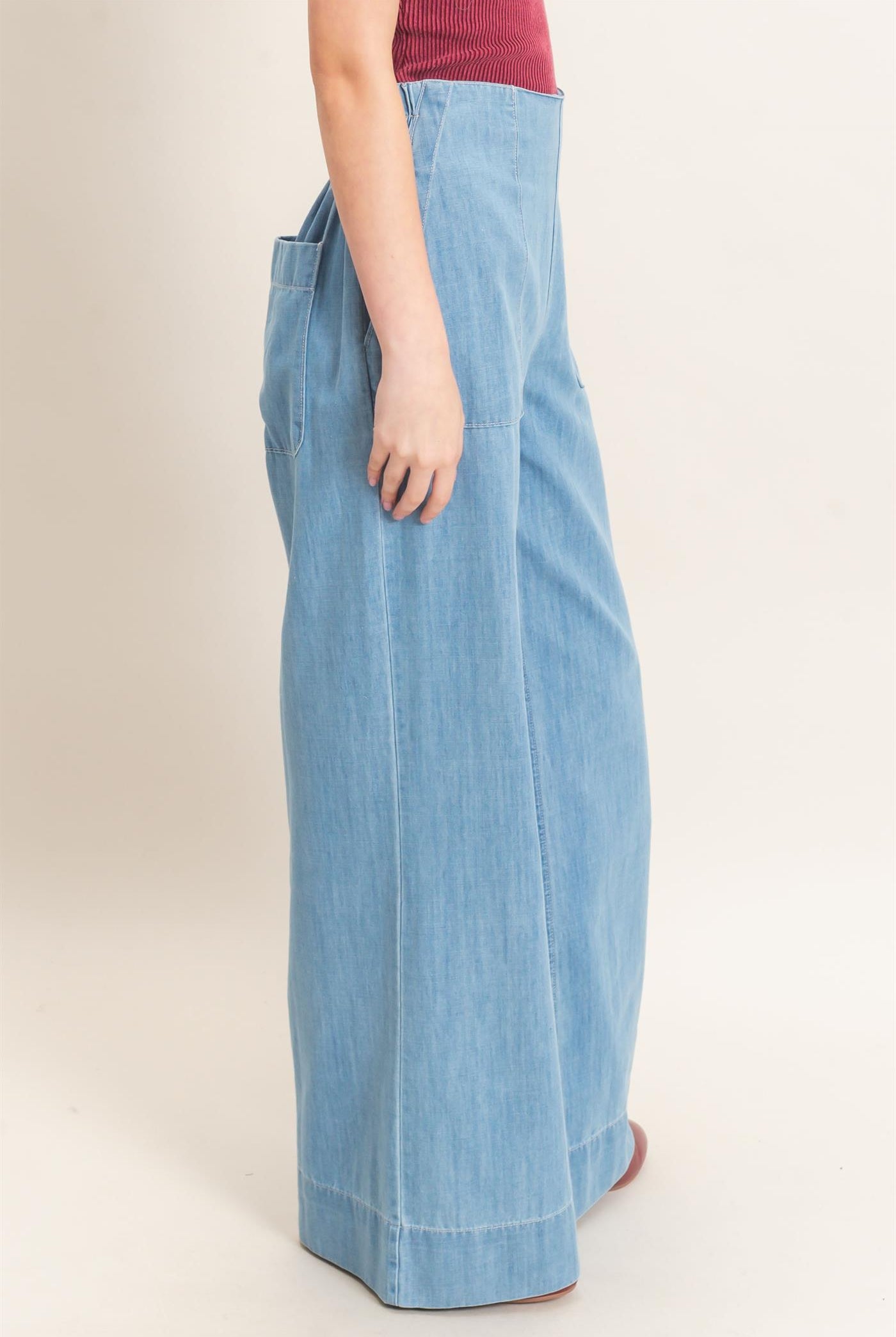 Wholesale Wide-Leg Denim Pants Pants HF26C877 LIGHT BLUE HYFVE