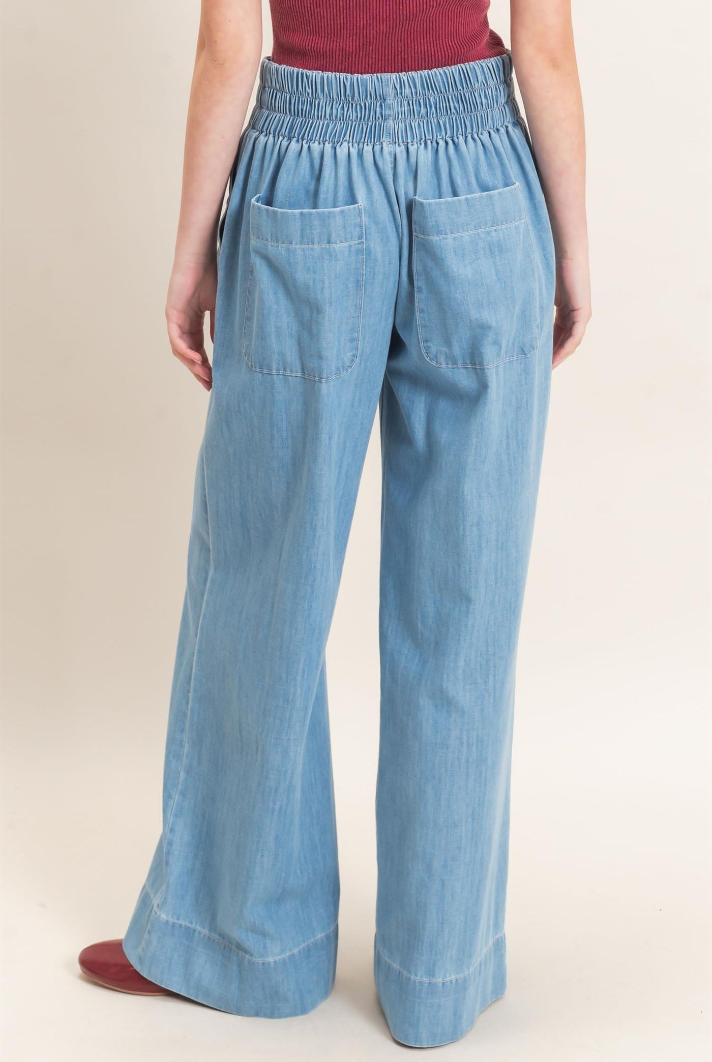 Wholesale Wide-Leg Denim Pants Pants HF26C877 LIGHT BLUE HYFVE