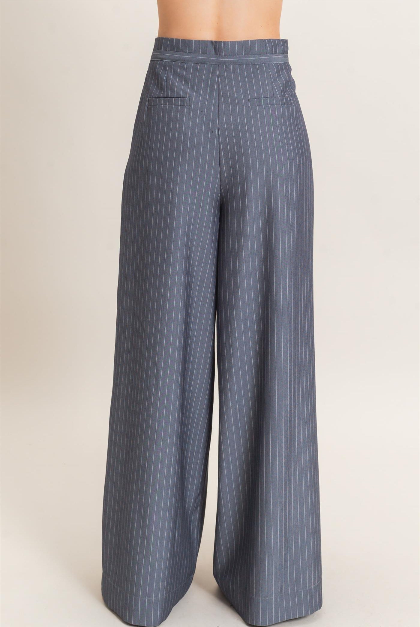 Wholesale Pleated Wide-Leg Pants Pants HF26A776 LIGHT NAVY HYFVE