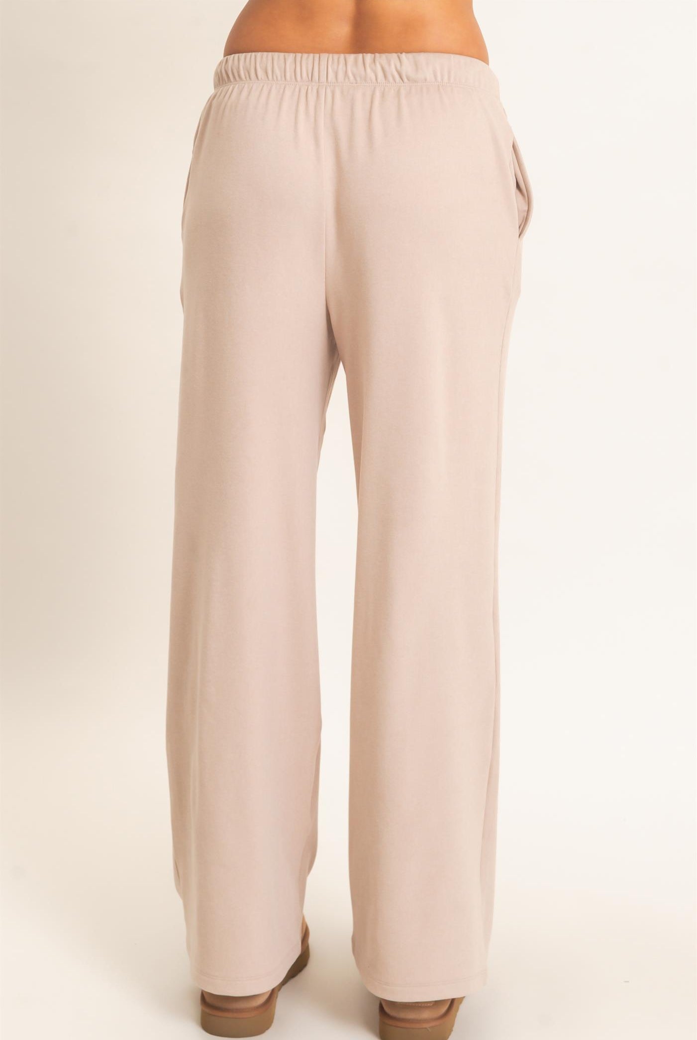Wholesale Wide Leg Pants With Drawcord Pants DZ26E288 TAUPE DOUBLE ZERO