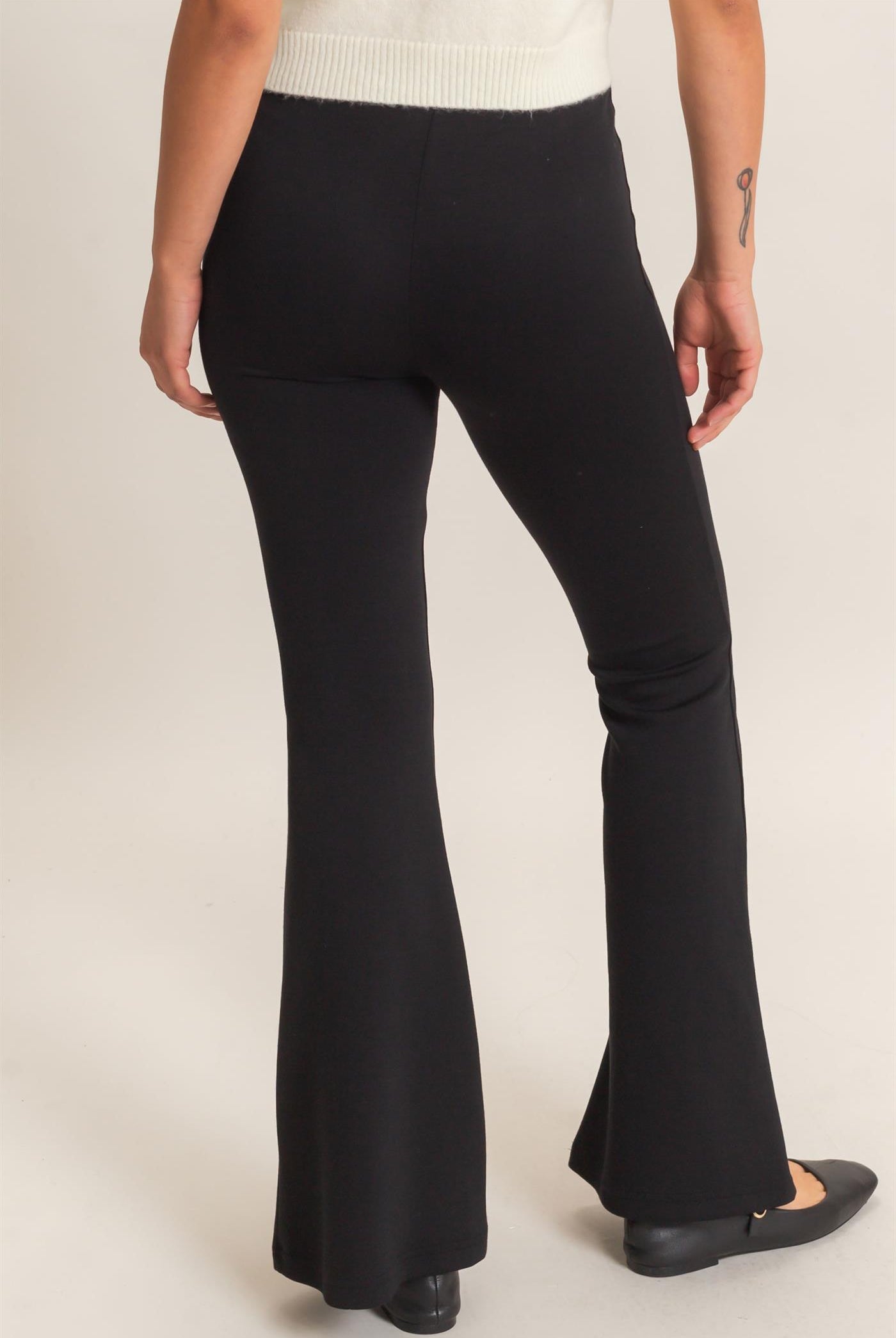 Wholesale Flared Elastic Waist Pants Pants DZ26E393 BLACK DOUBLE ZERO