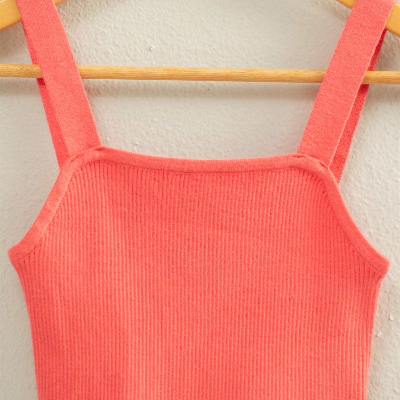 Wholesale Ribbed Cropped Tank Top Clothing Tops DZ23A825 CORAL DOUBLE ZERO