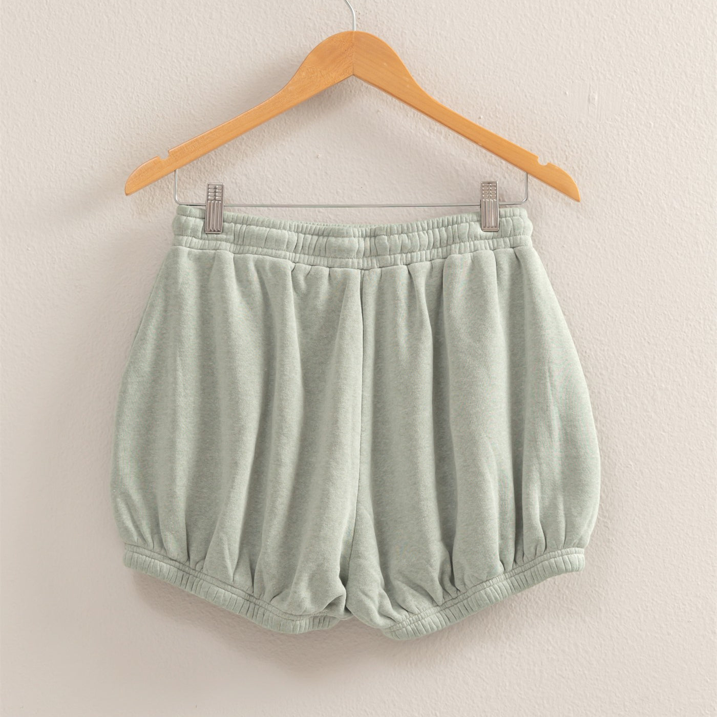 Wholesale Drawstring Waist Bubbled Hem Shorts Shorts DZ25A702 SAGE GREEN DOUBLE ZERO