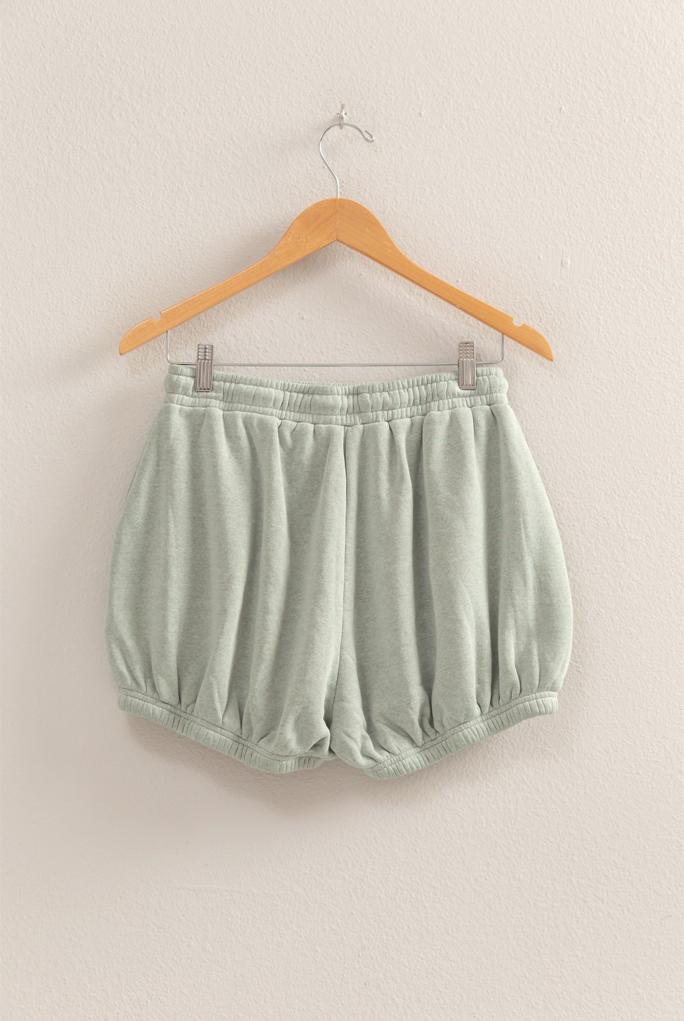 Wholesale Drawstring Waist Bubbled Hem Shorts Shorts DZ25A702 SAGE GREEN DOUBLE ZERO