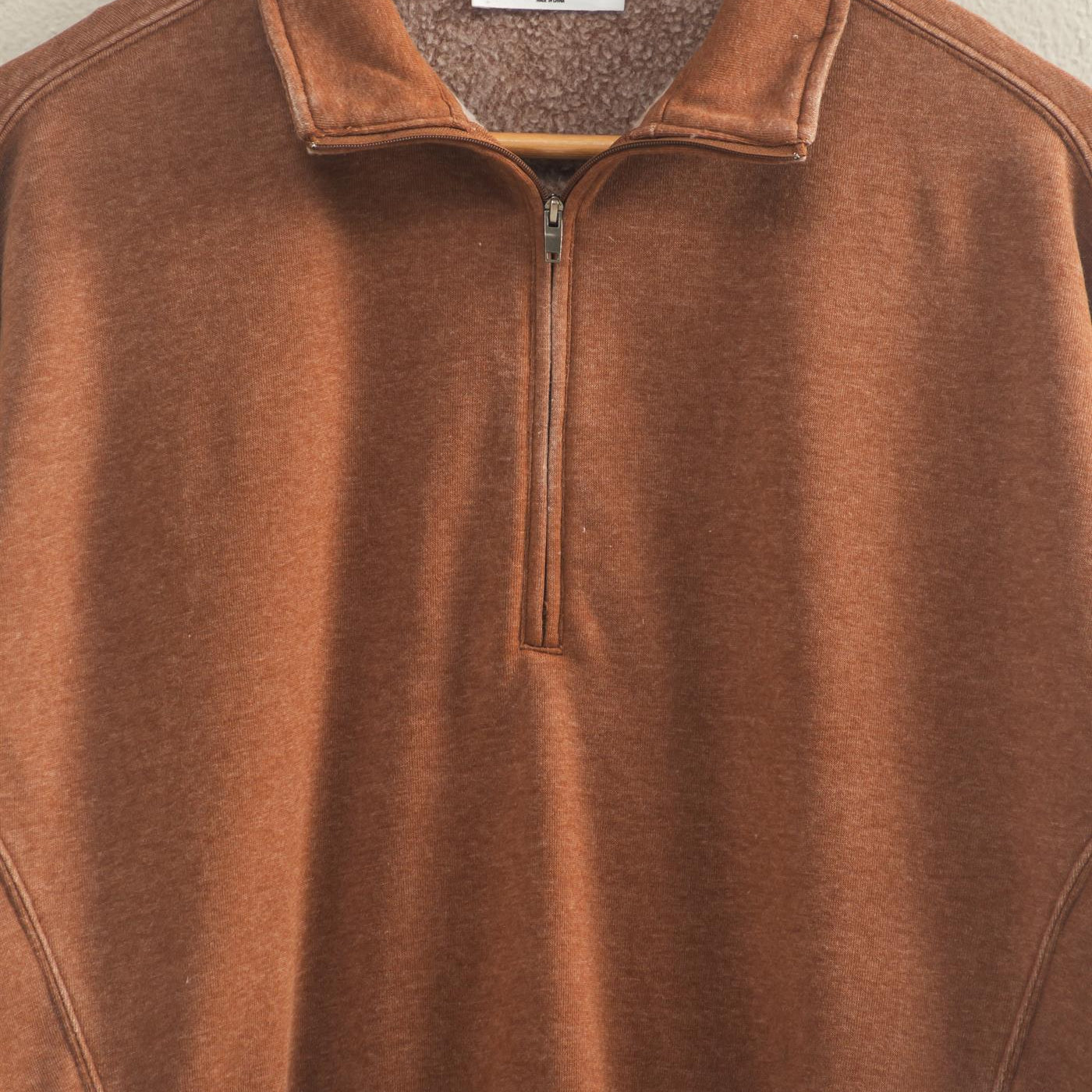 Wholesale Love This Way Half-Zip Sweatshirt Sweatshirts DZ25C908 CHESTNUT DOUBLE ZERO