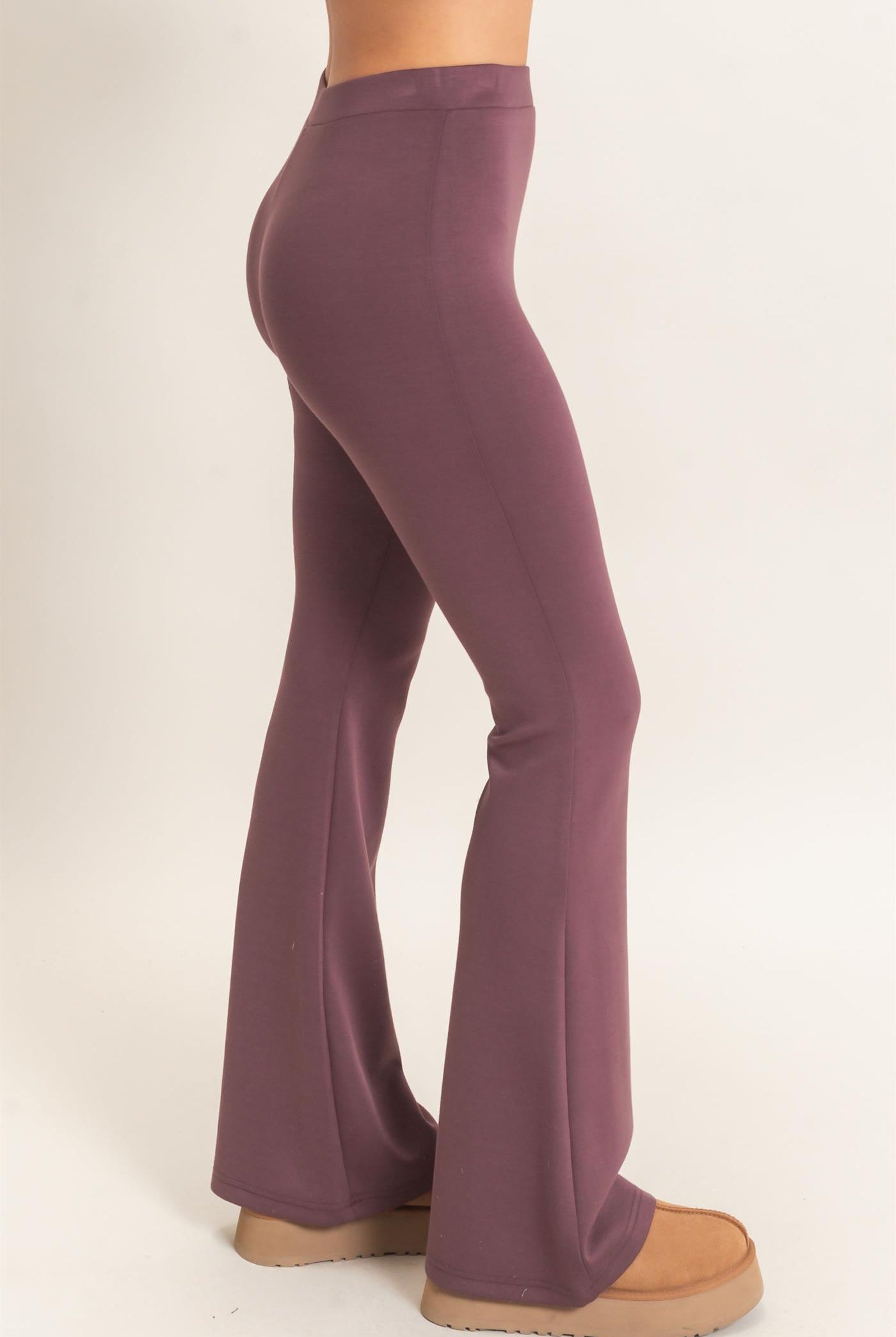 Wholesale Flared Elastic Waist Pants Pants DZ26E393 COCOA DOUBLE ZERO