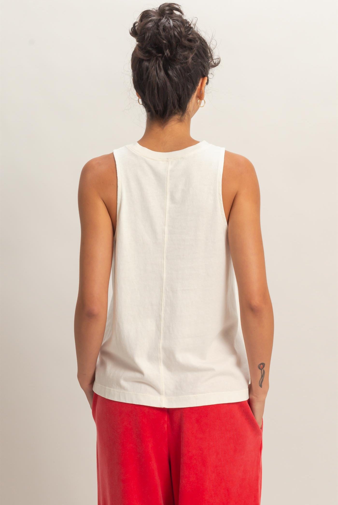 Wholesale Mineral Washed Sleeveless Top Clothing Tops DZ26A739 OFF WHITE DOUBLE ZERO