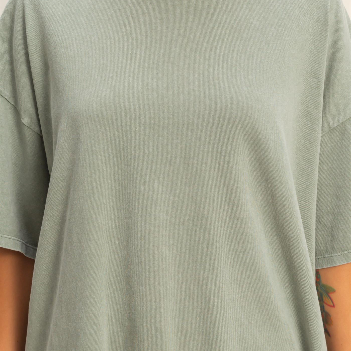 Wholesale Oversized Mineral Wash T-Shirt T-Shirts DZ26A031 SAGE GREEN DOUBLE ZERO